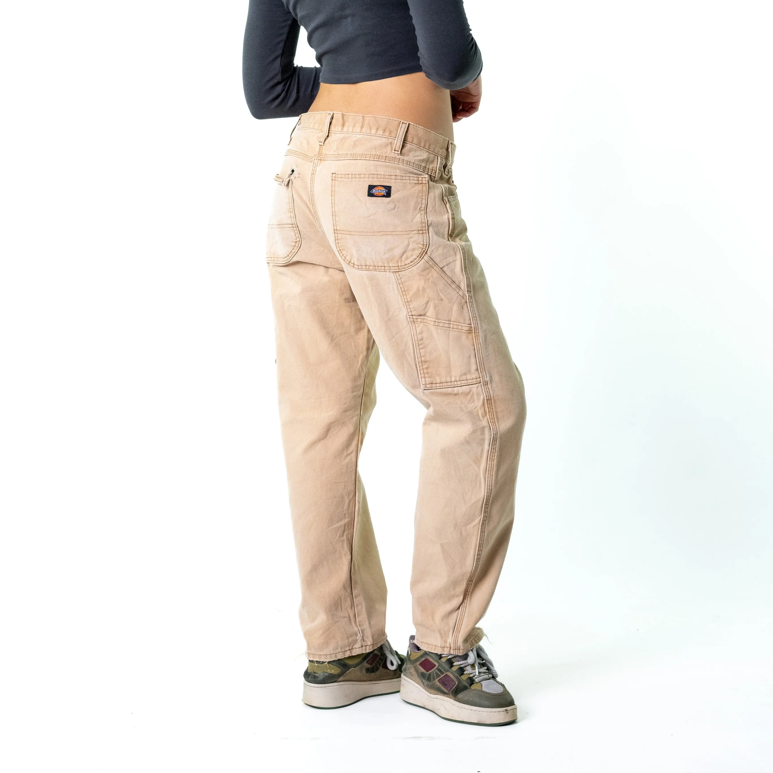 Beige Tan 90s Dickies  Cargo Skater Trousers Pants Jeans (34x30)