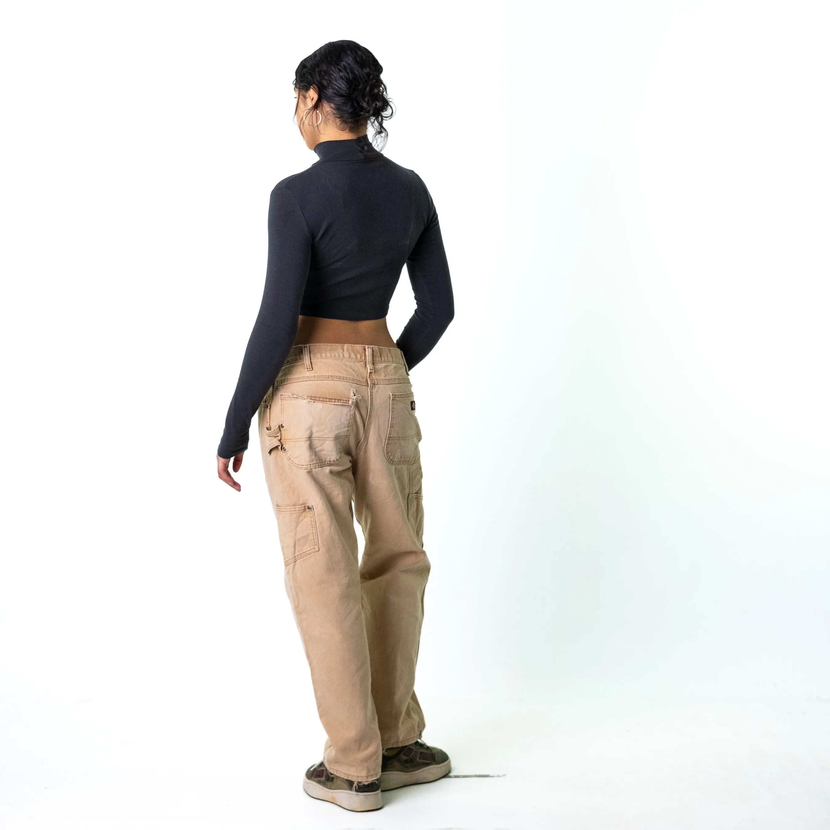 Beige Tan 90s Dickies  Cargo Skater Trousers Pants Jeans (34x30)