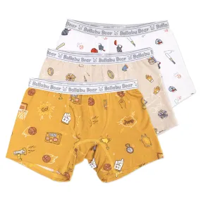 Bellabu Bear Boy's Boxer Brief 3 Pack - Sports Collection (Football, Baseball, Basketball)