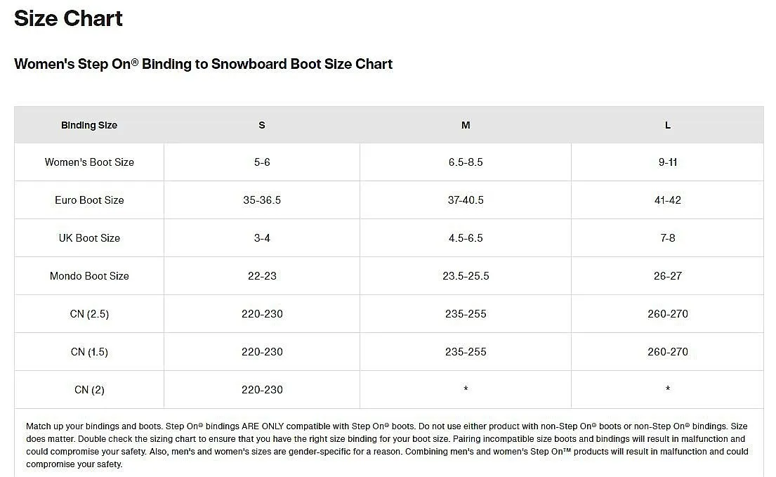 binding Burton Step On Split - Black - women´s