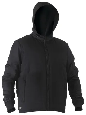 Bisley Workwear BJ6844 Flx & Move Puffer Fleece Hooded Jacket - Black - XS