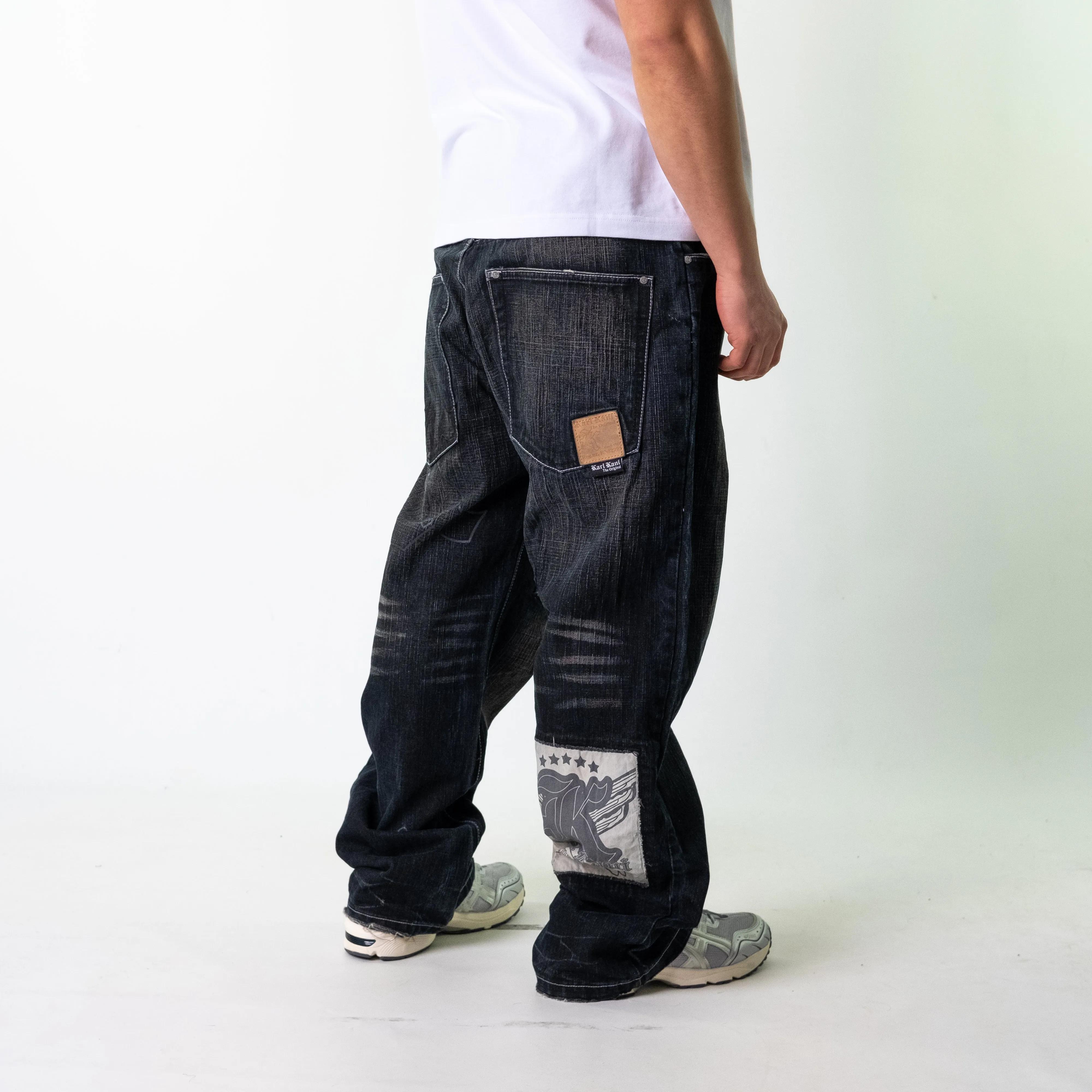 Black 90s Karl Kani  Cargo Skater Trousers Pants Jeans (36x32)