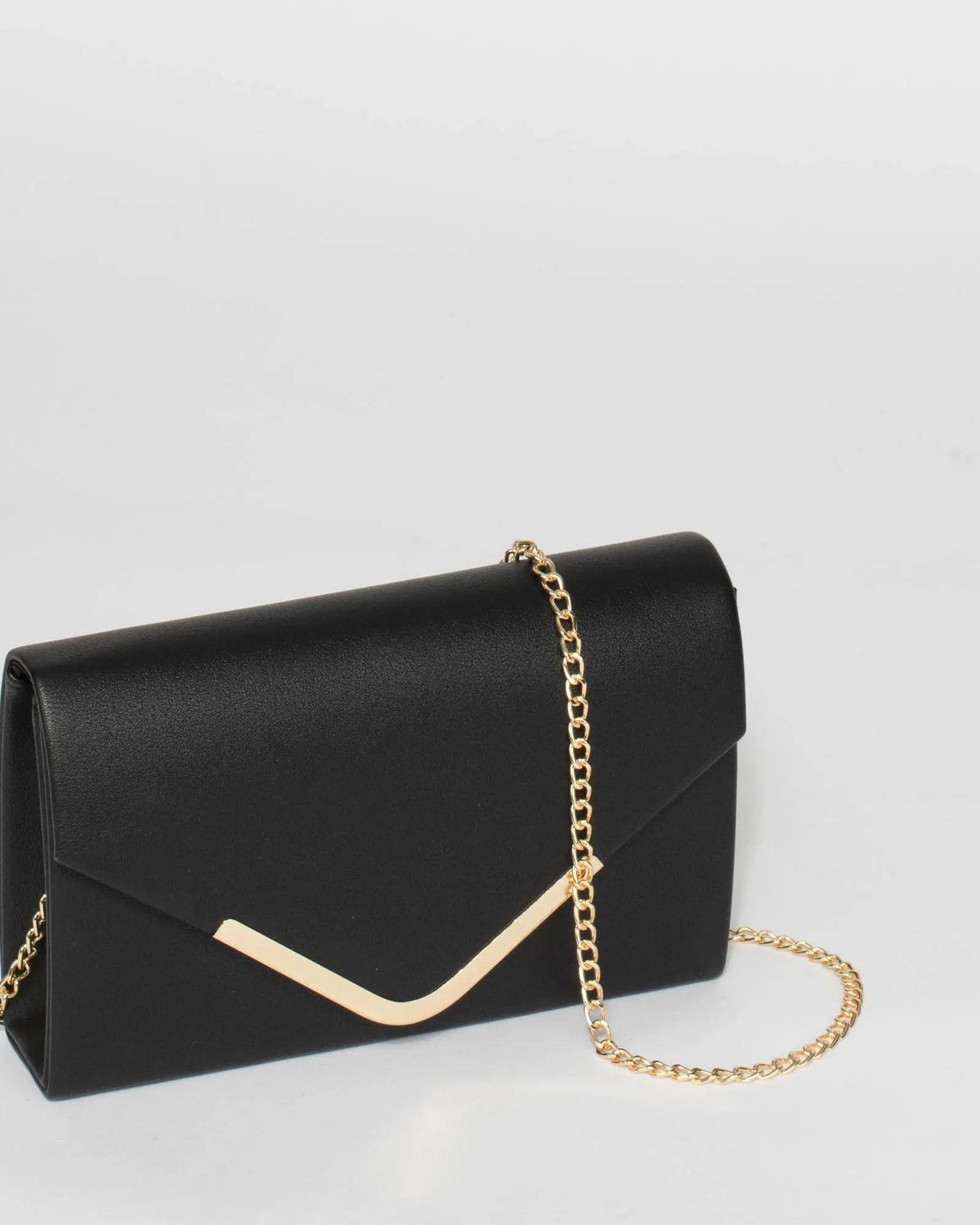Black Lila Envelope Clutch Bag