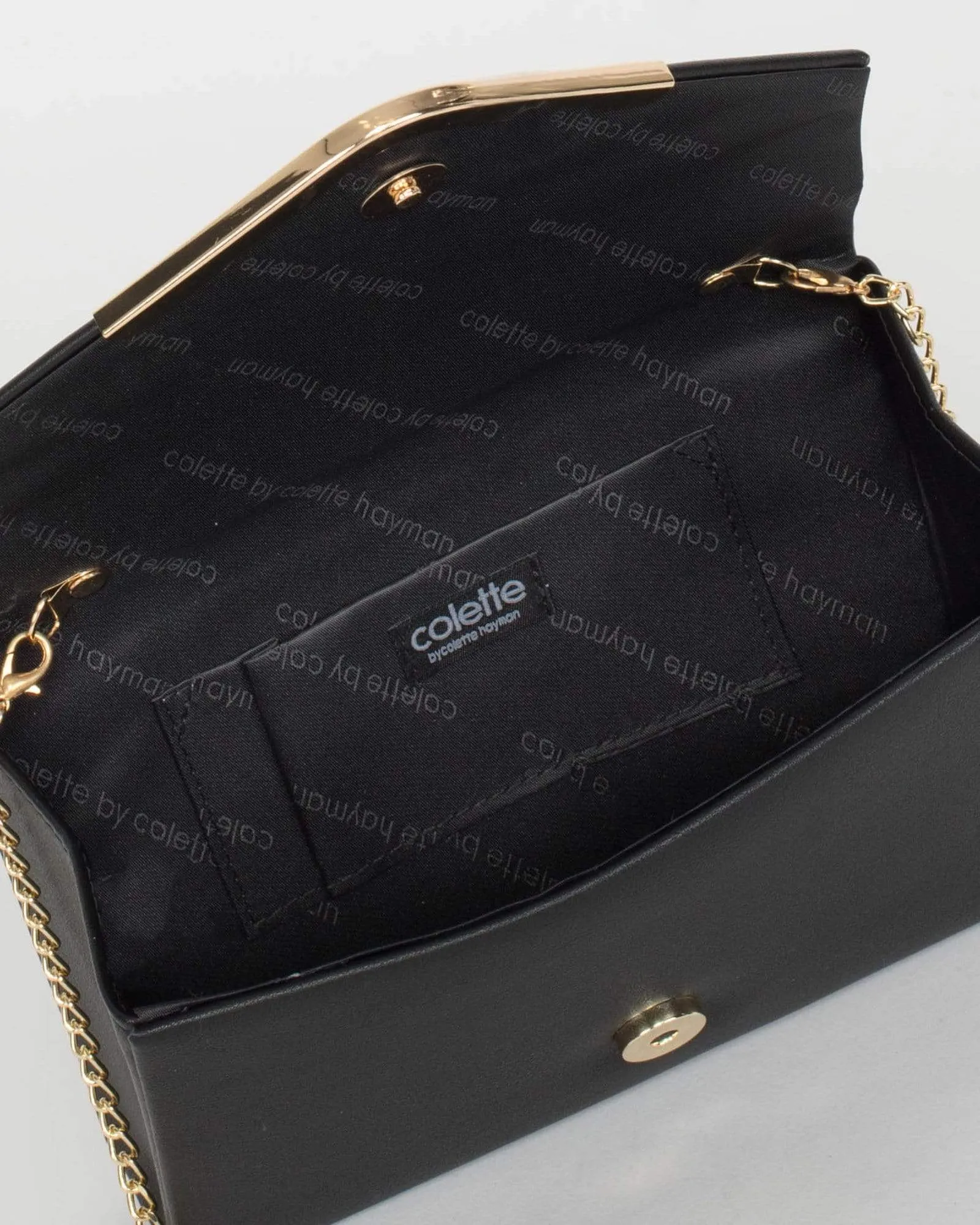 Black Lila Envelope Clutch Bag
