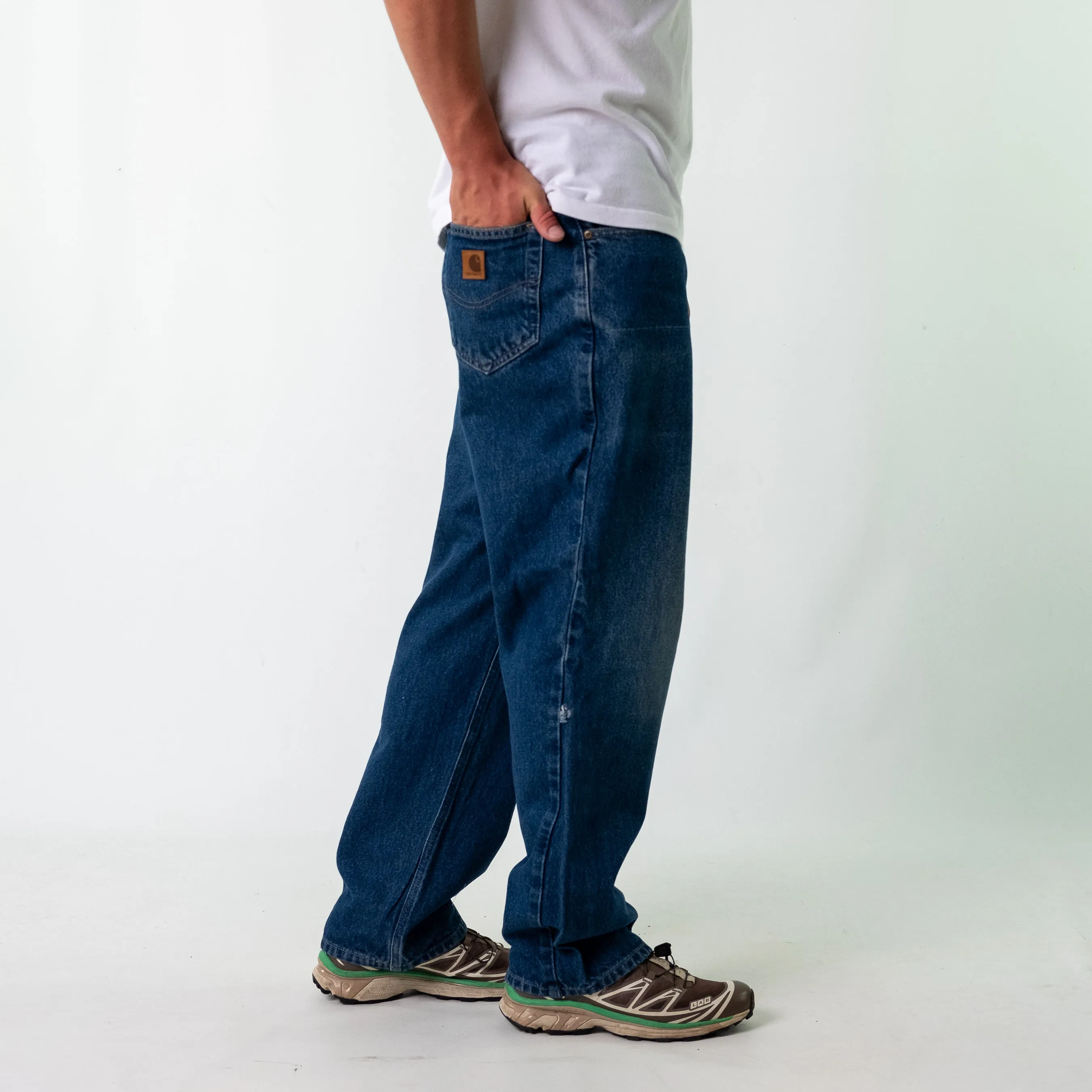 Blue 90s Carhartt Denim Jeans Baggy Pants (34x32)