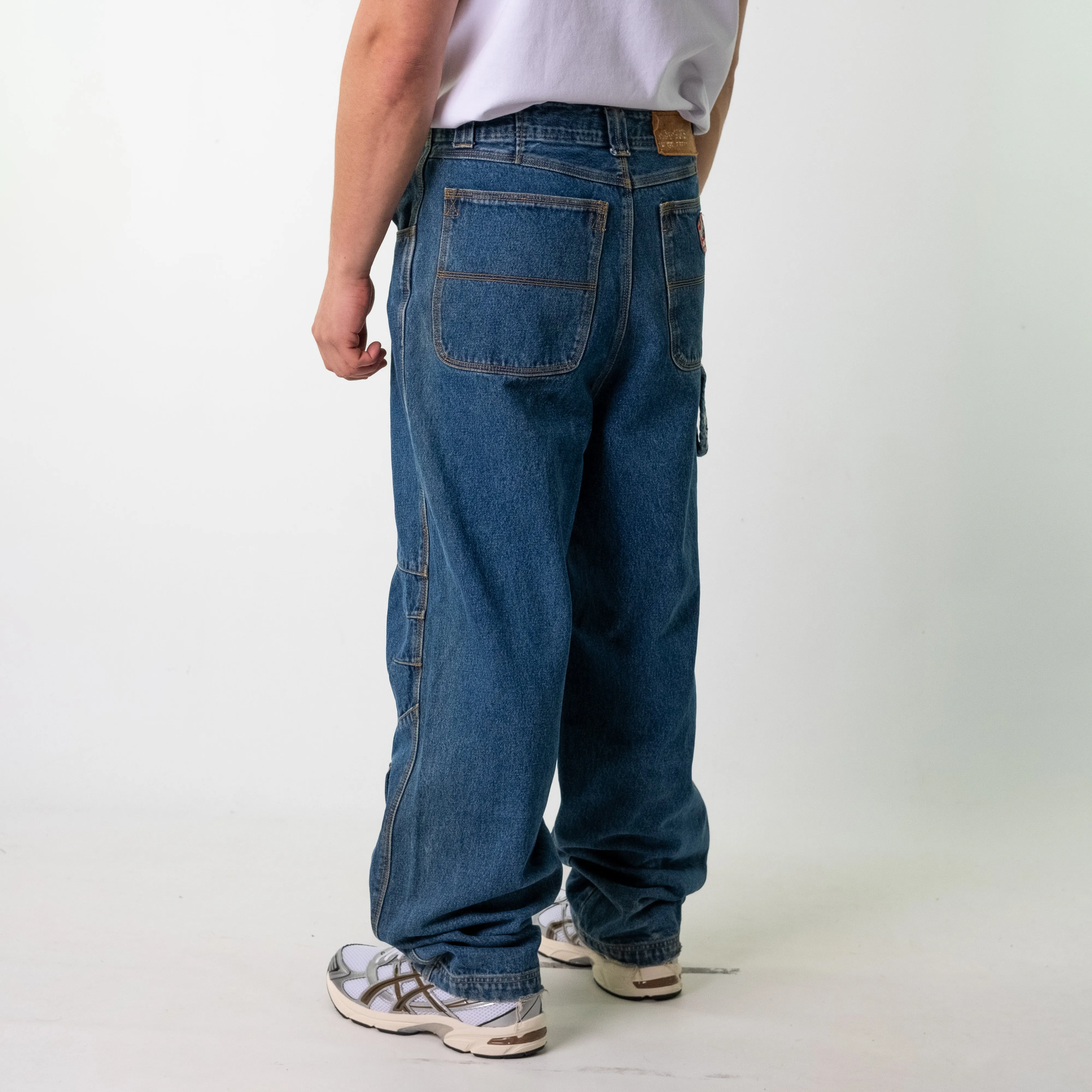 Blue Denim 90s Baggy Hip Hop Avirex Cargo Skater Trousers Pants Jeans (34x33)