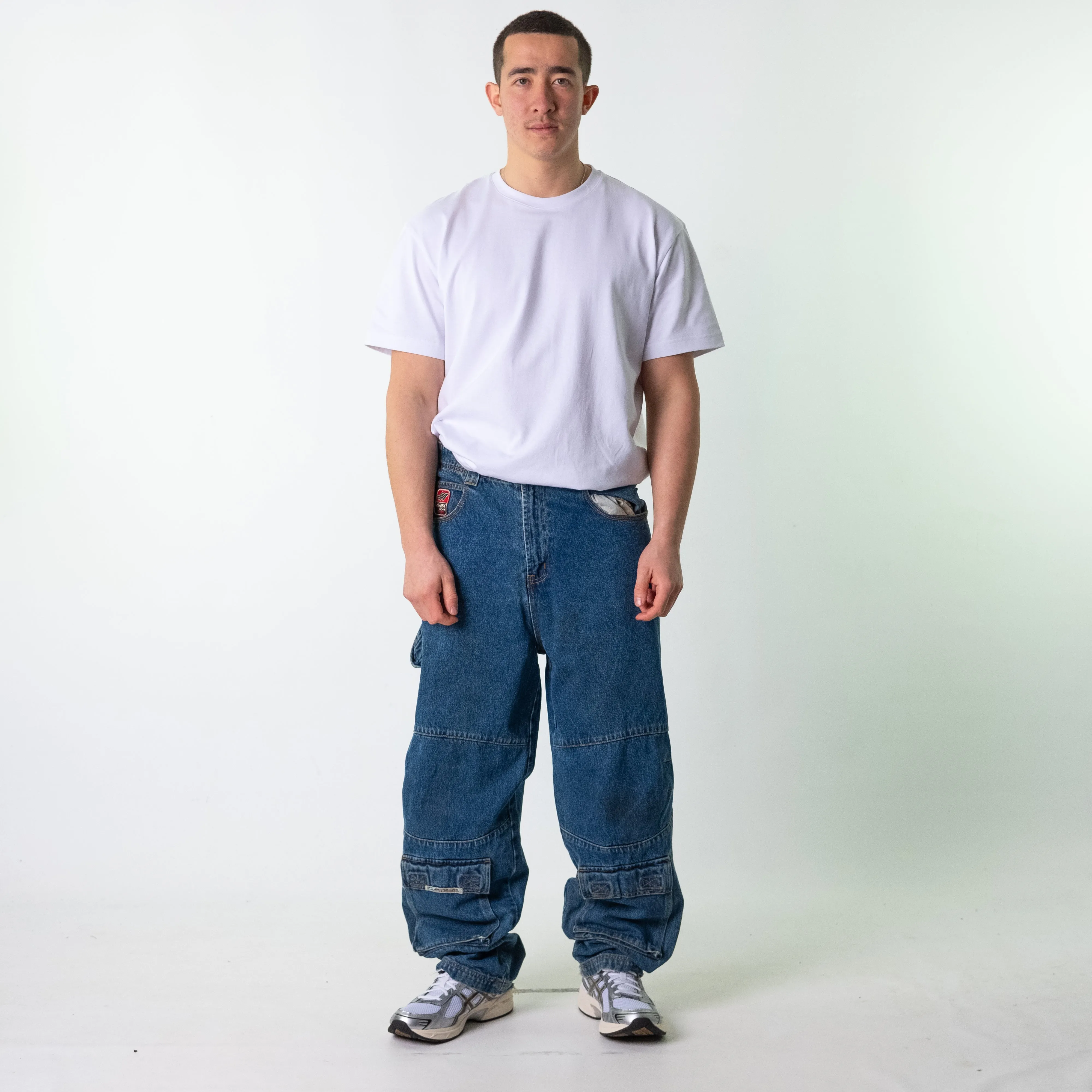 Blue Denim 90s Baggy Hip Hop Avirex Cargo Skater Trousers Pants Jeans (34x33)