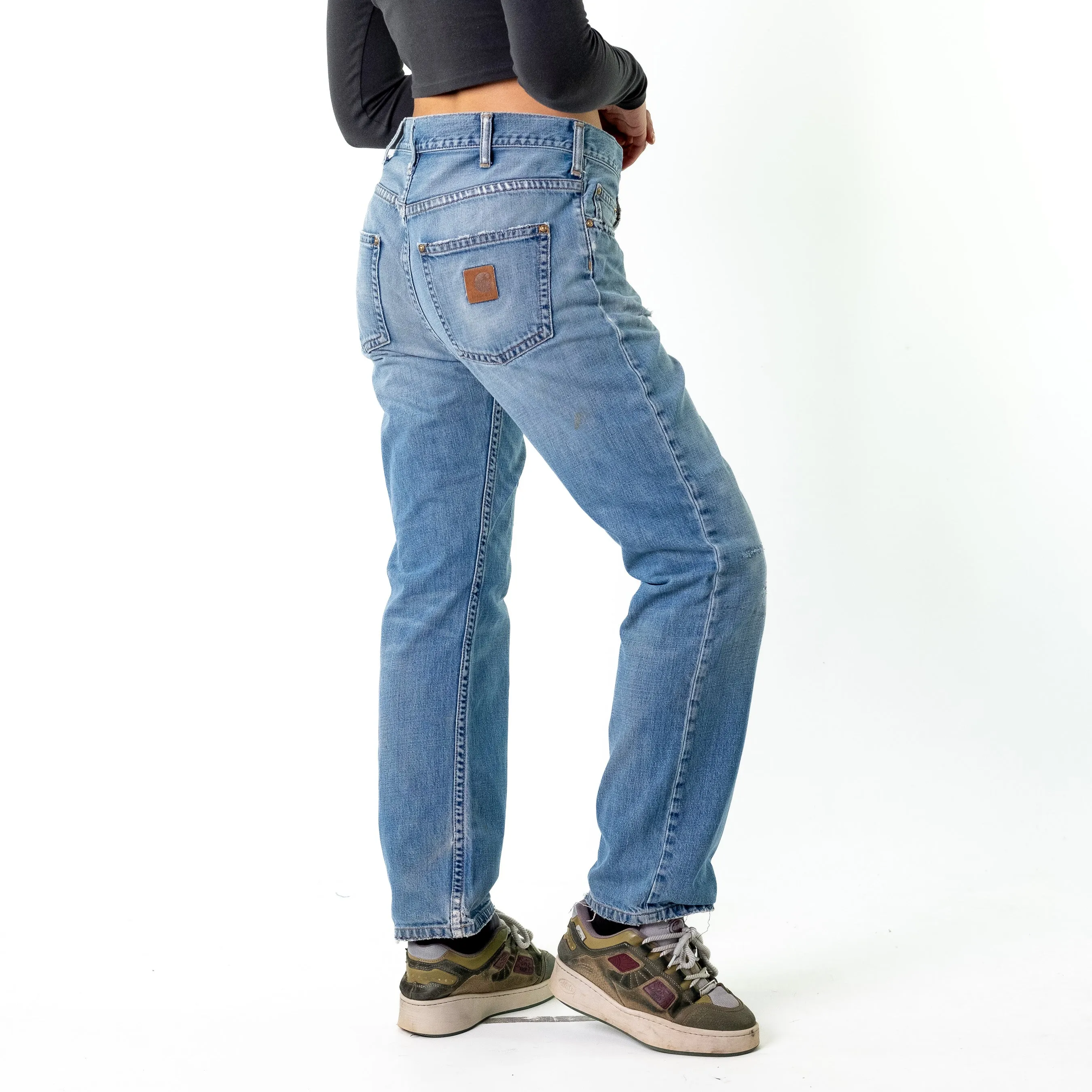 Blue Denim 90s Carhartt  Cargo Skater Trousers Pants Jeans (34x32)