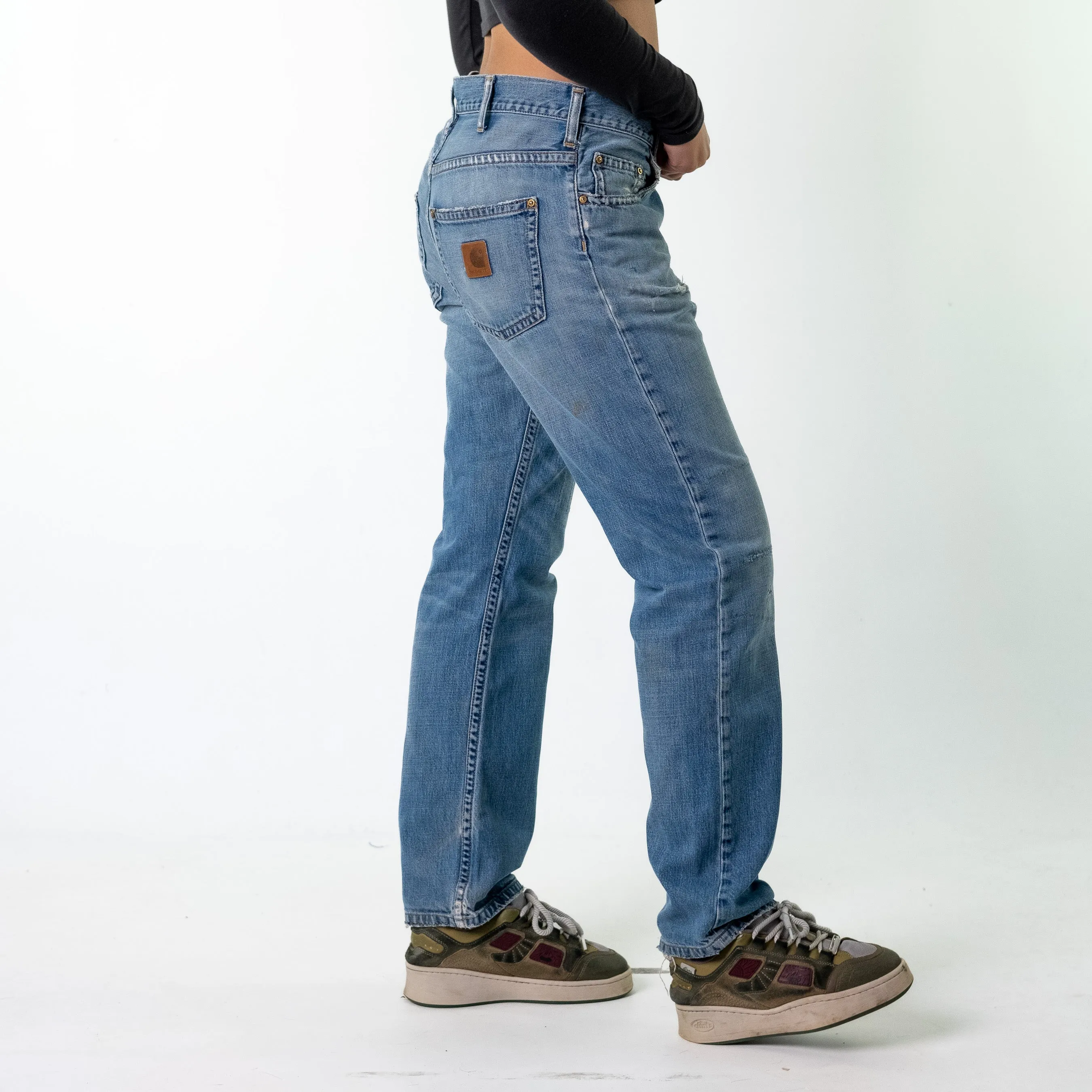 Blue Denim 90s Carhartt  Cargo Skater Trousers Pants Jeans (34x32)