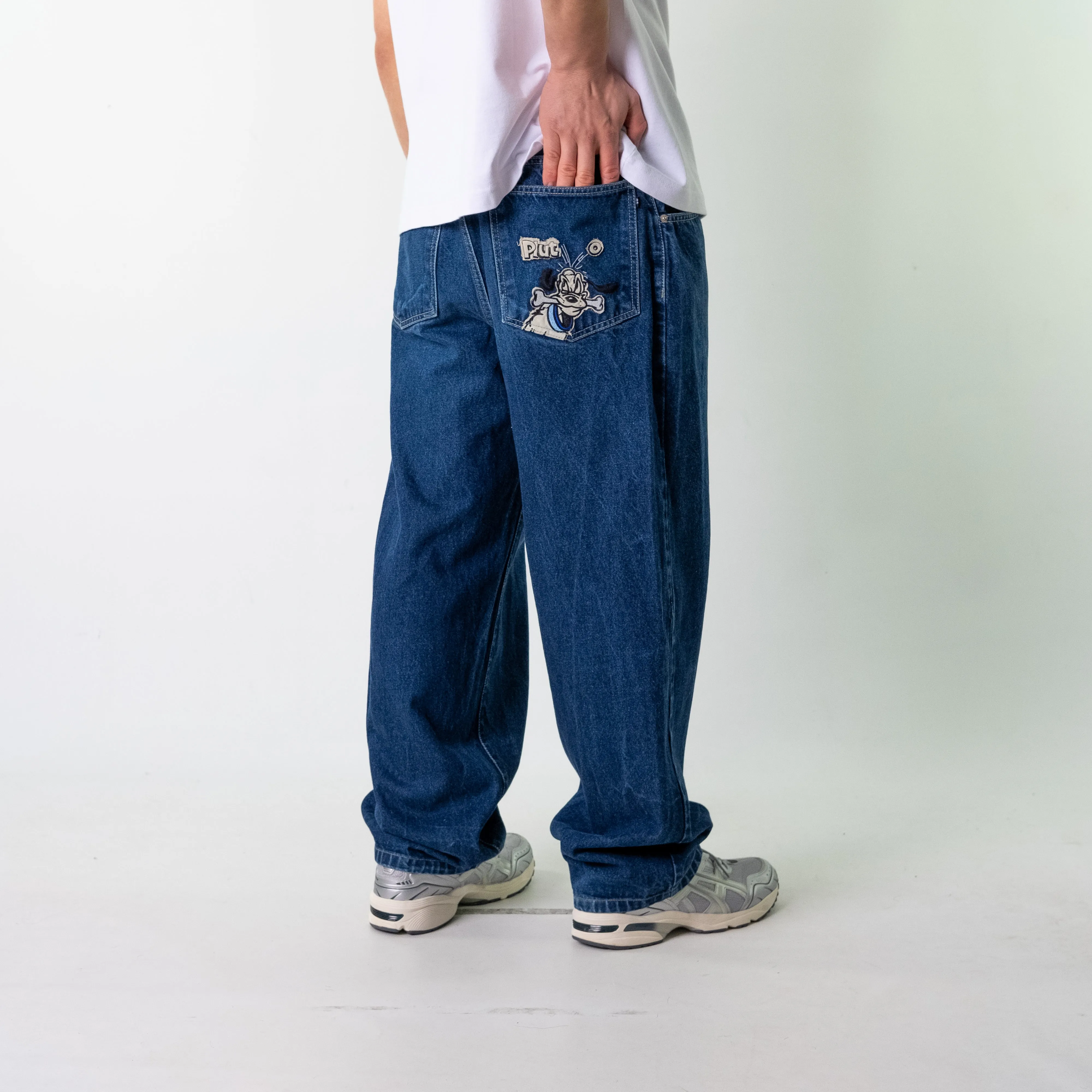 Blue Denim 90s Iceberg  Cargo Skater Trousers Pants Jeans (36x32)