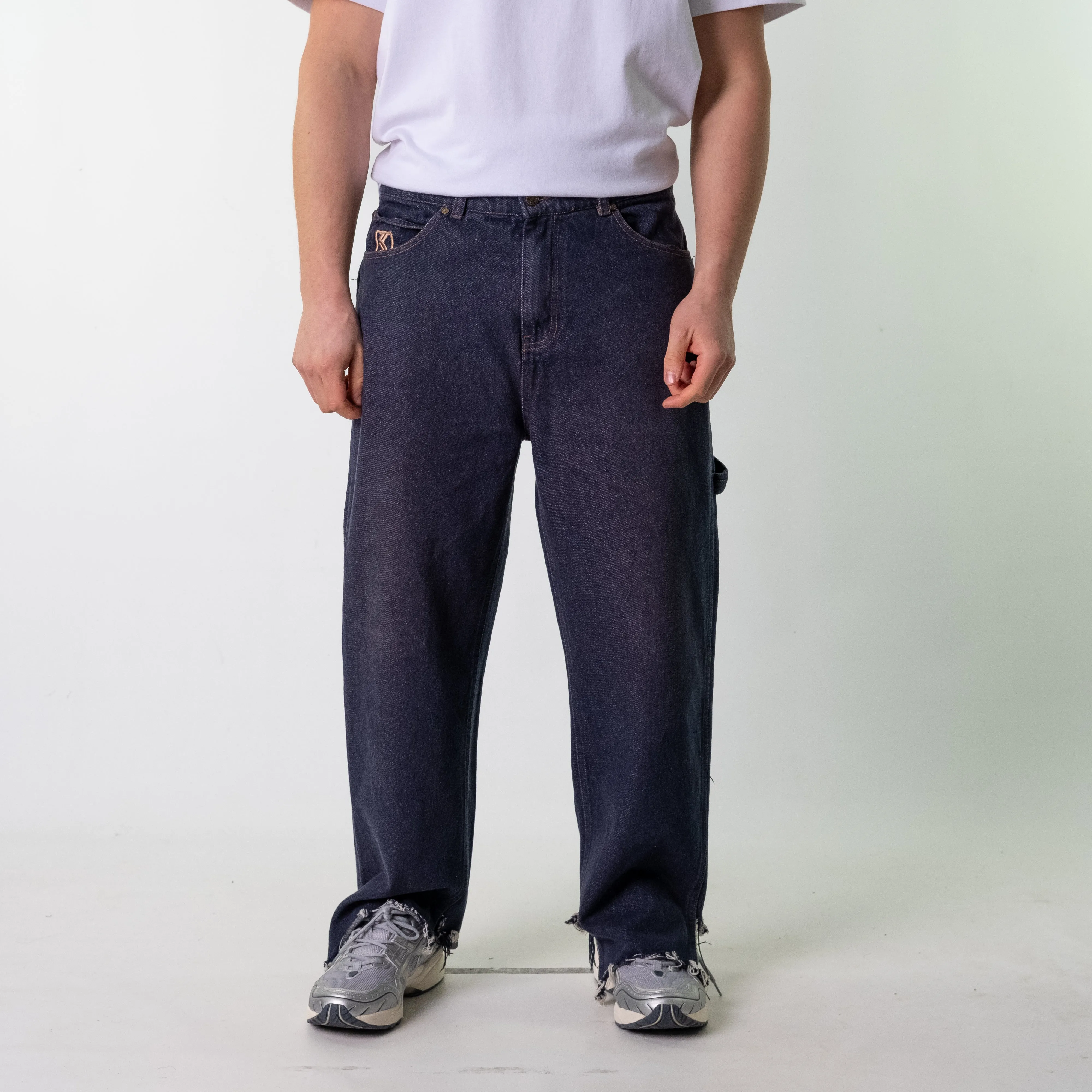 Blue Denim 90s Karl Kani  Cargo Skater Trousers Pants Jeans (36x29)