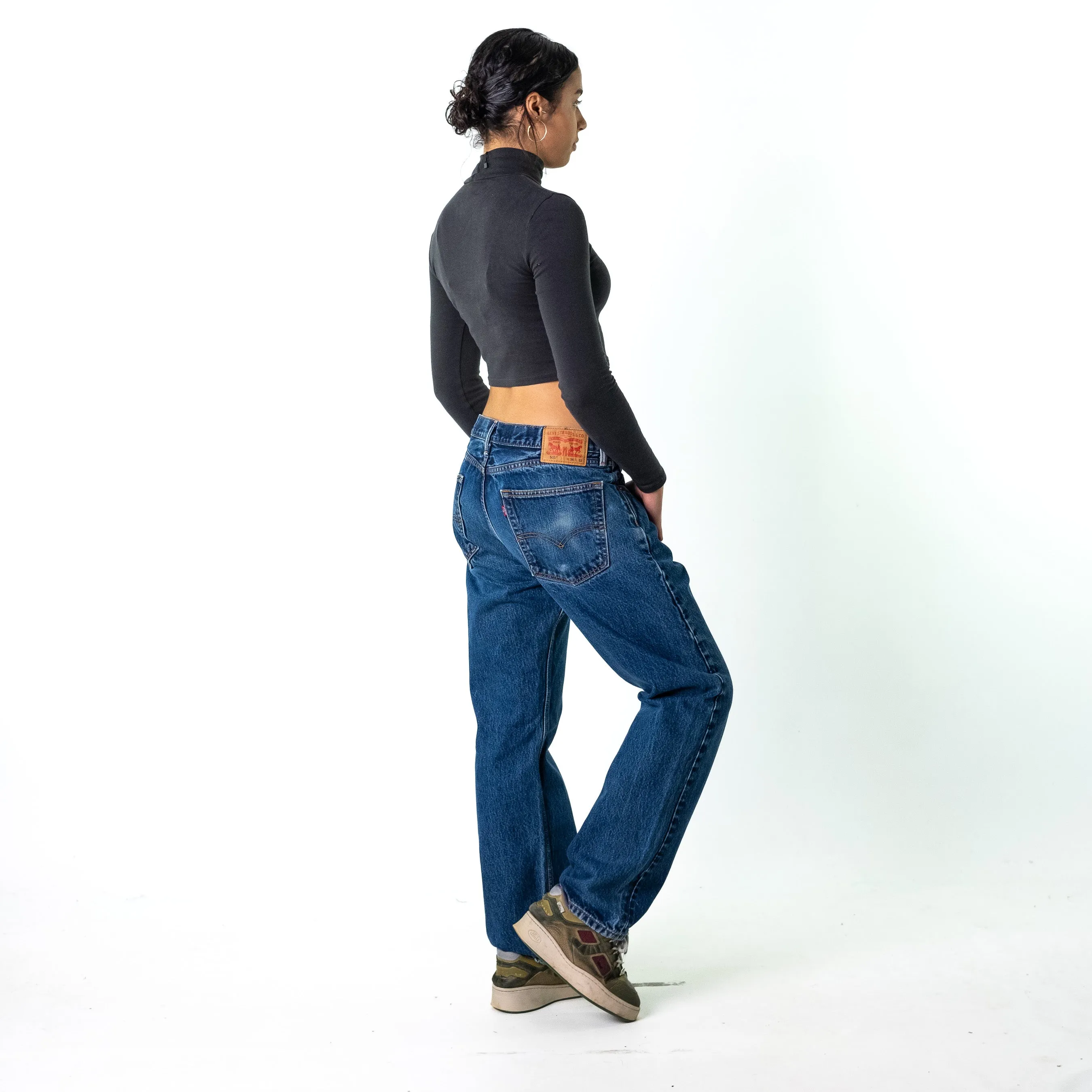 Blue Denim 90s Levi's 505 Cargo Skater Trousers Pants Jeans (36x32)