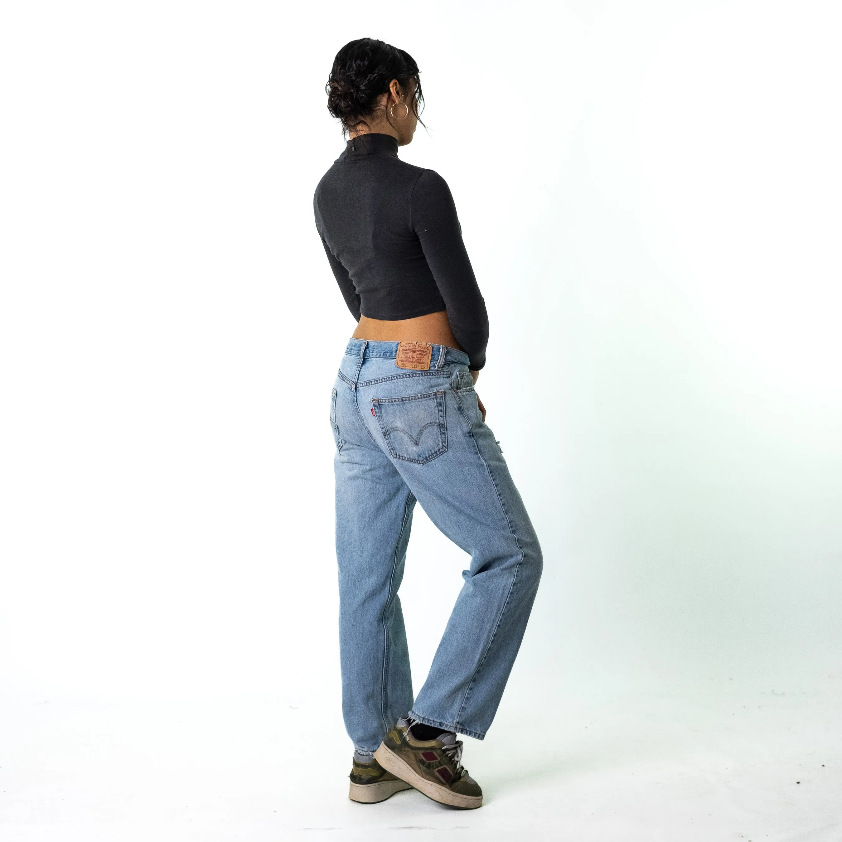 Blue Denim 90s Levi's 550 Cargo Skater Trousers Pants Jeans (33x30)