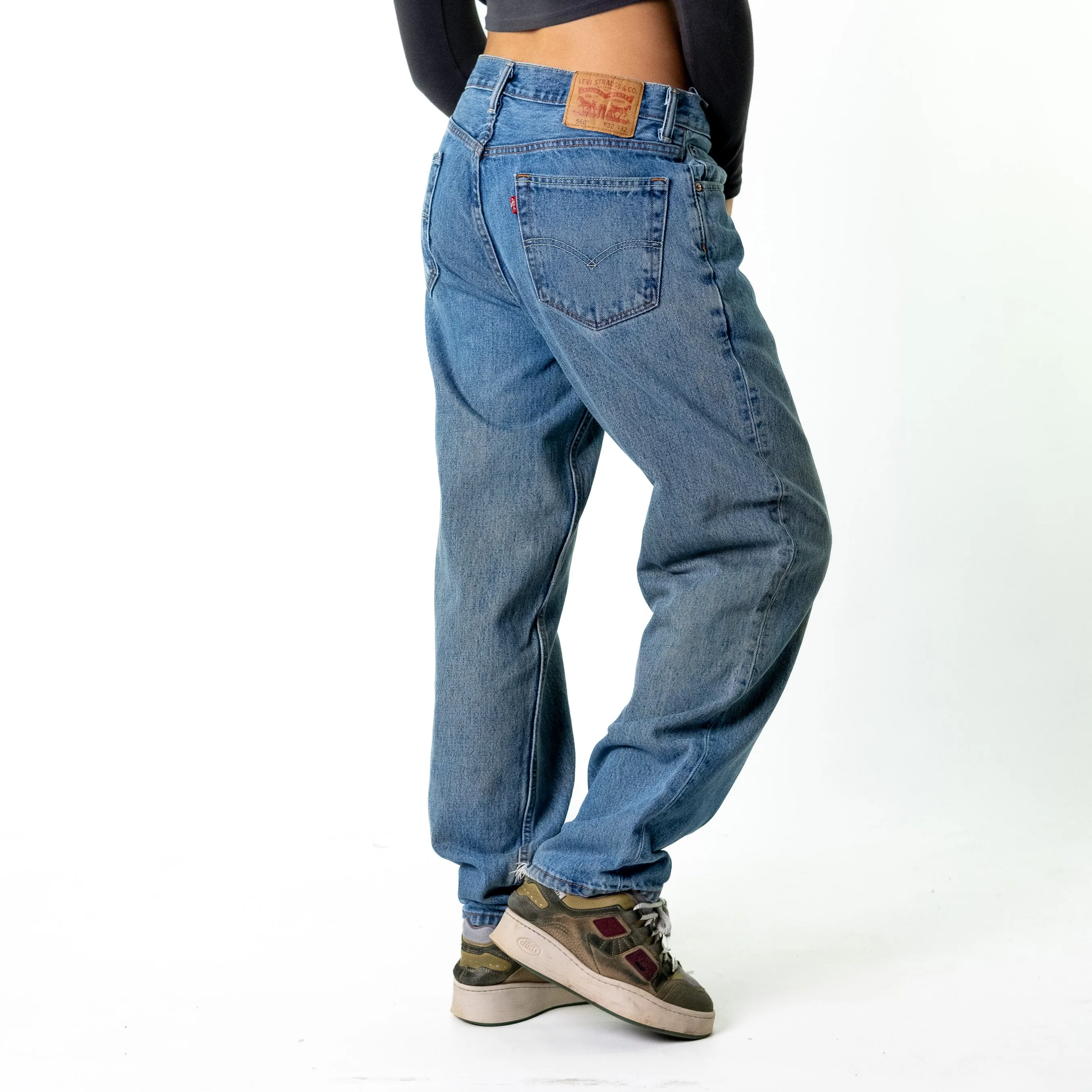 Blue Denim 90s Levi's 560 Cargo Skater Trousers Pants Jeans (32x32)