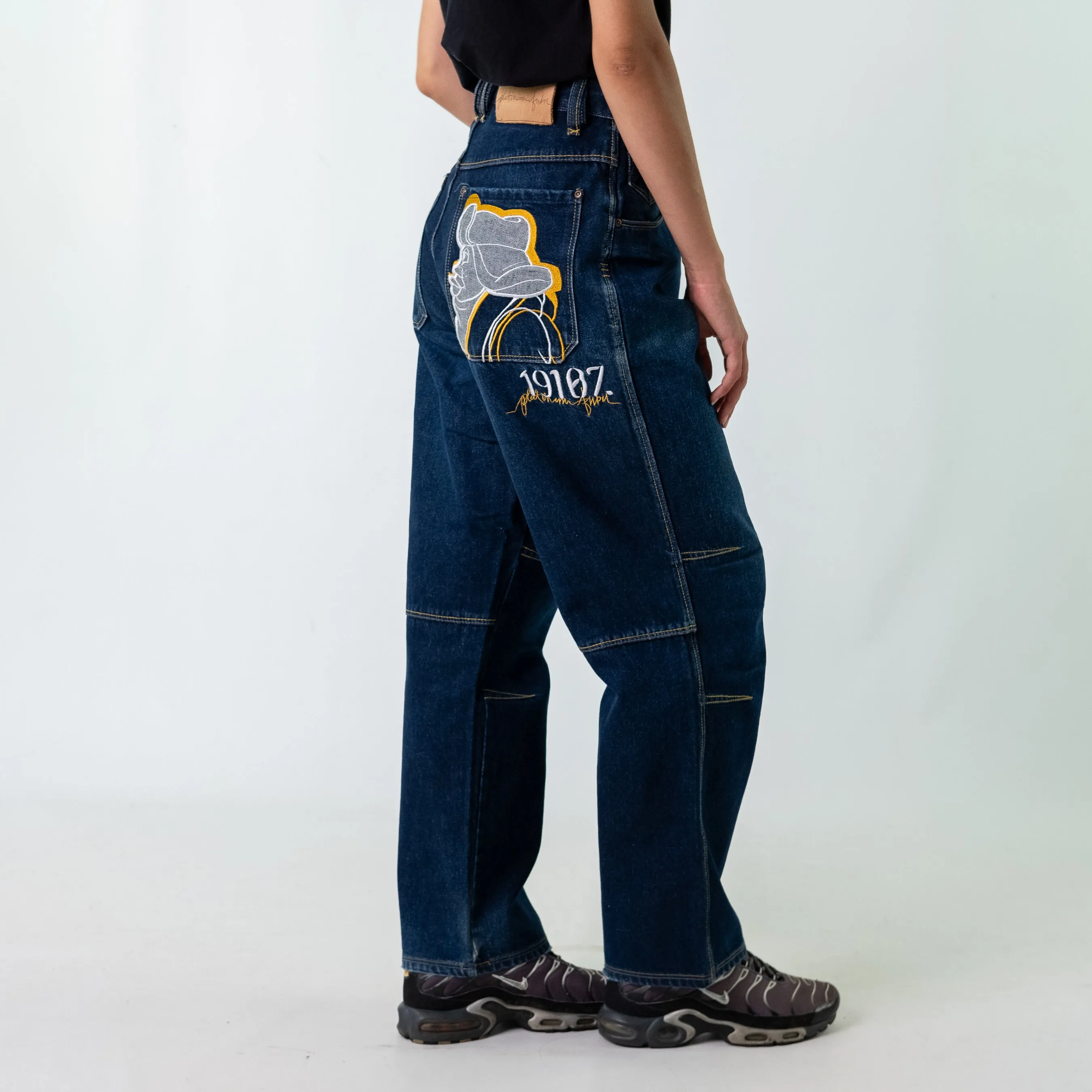 Blue y2ks Fubu Denim Hip Hop Jeans Baggy Pants (28x30)