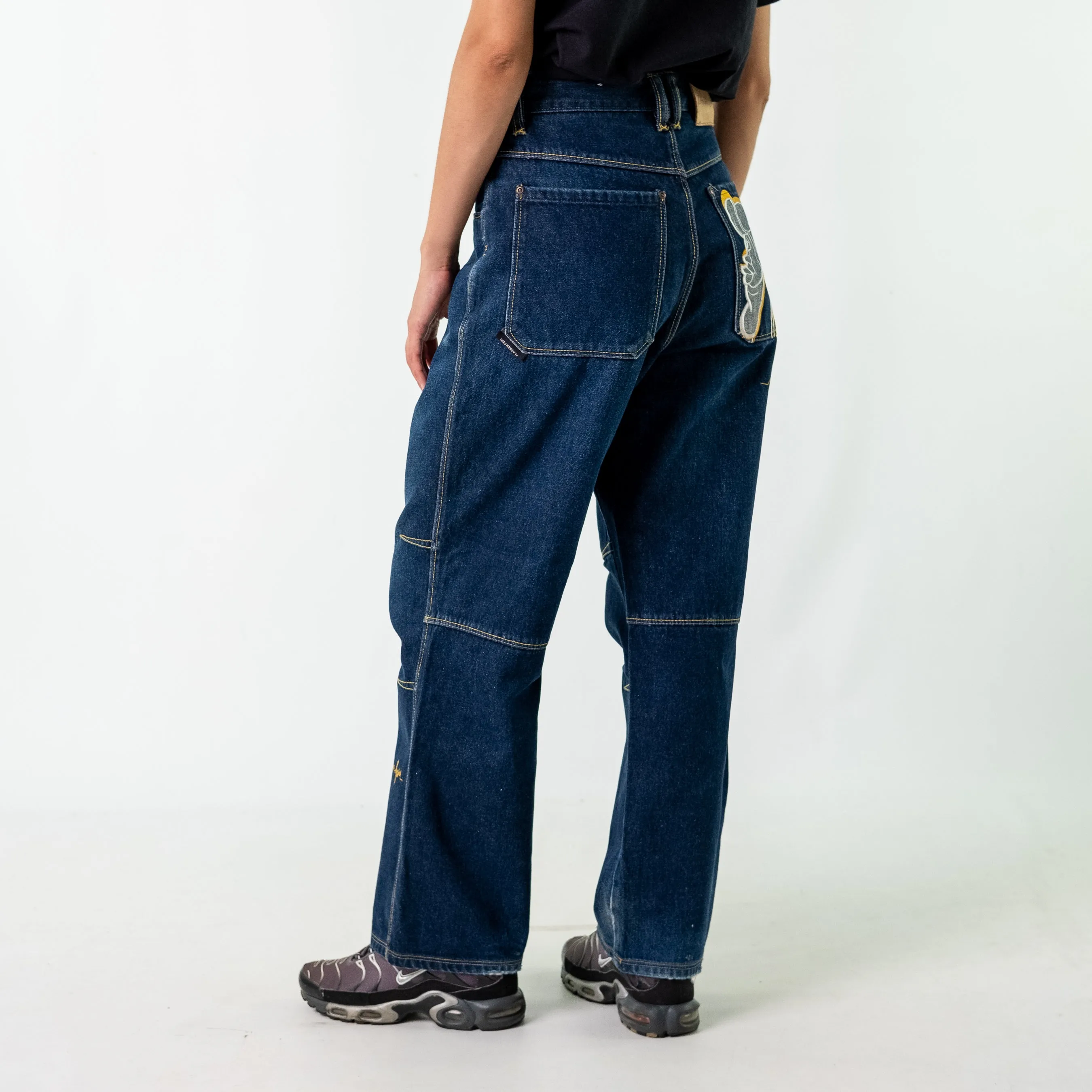 Blue y2ks Fubu Denim Hip Hop Jeans Baggy Pants (28x30)