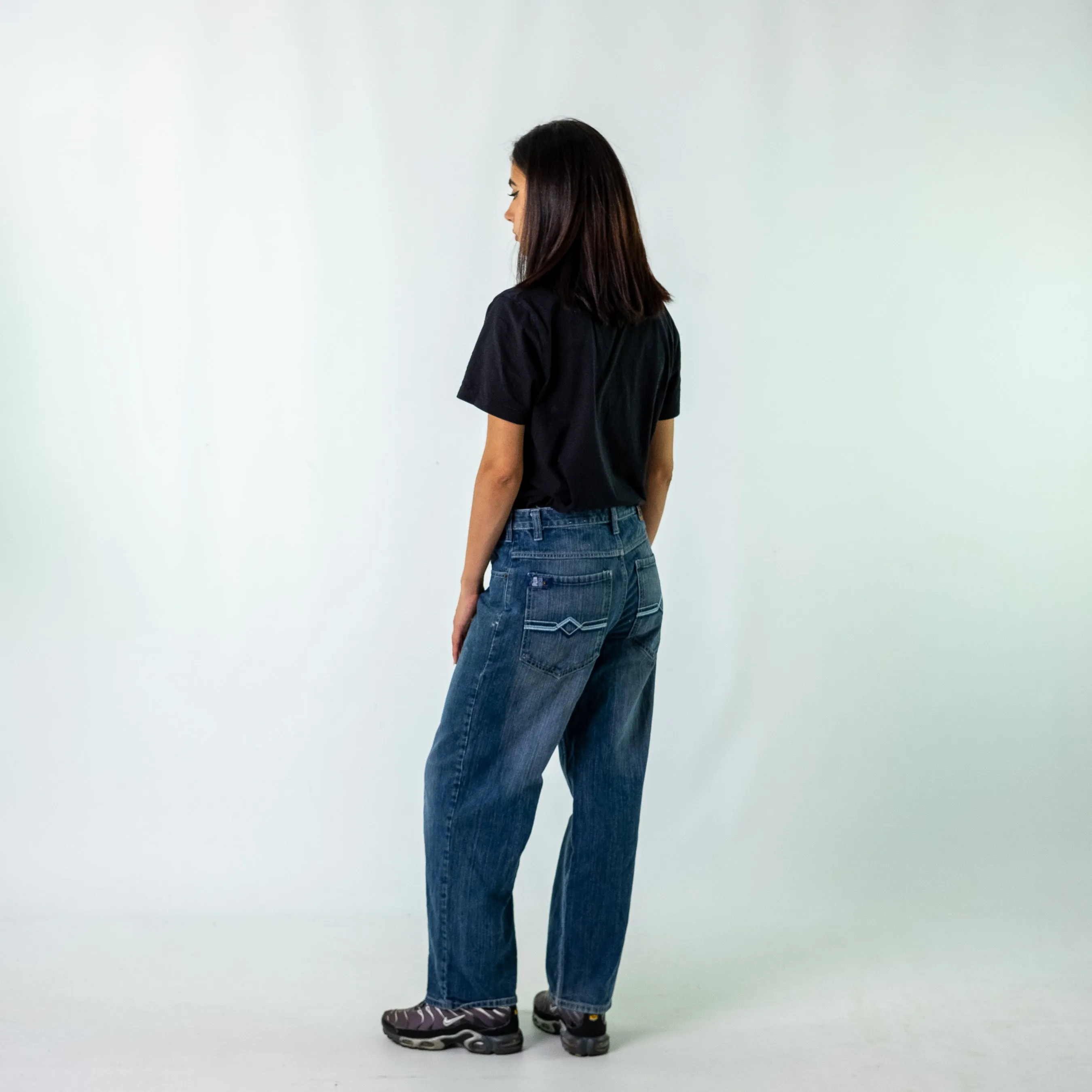 Blue y2ks Paco Denim Hip Hop Jeans Baggy Pants (32x30)