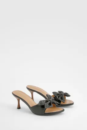 Bow Detail Heeled Mules