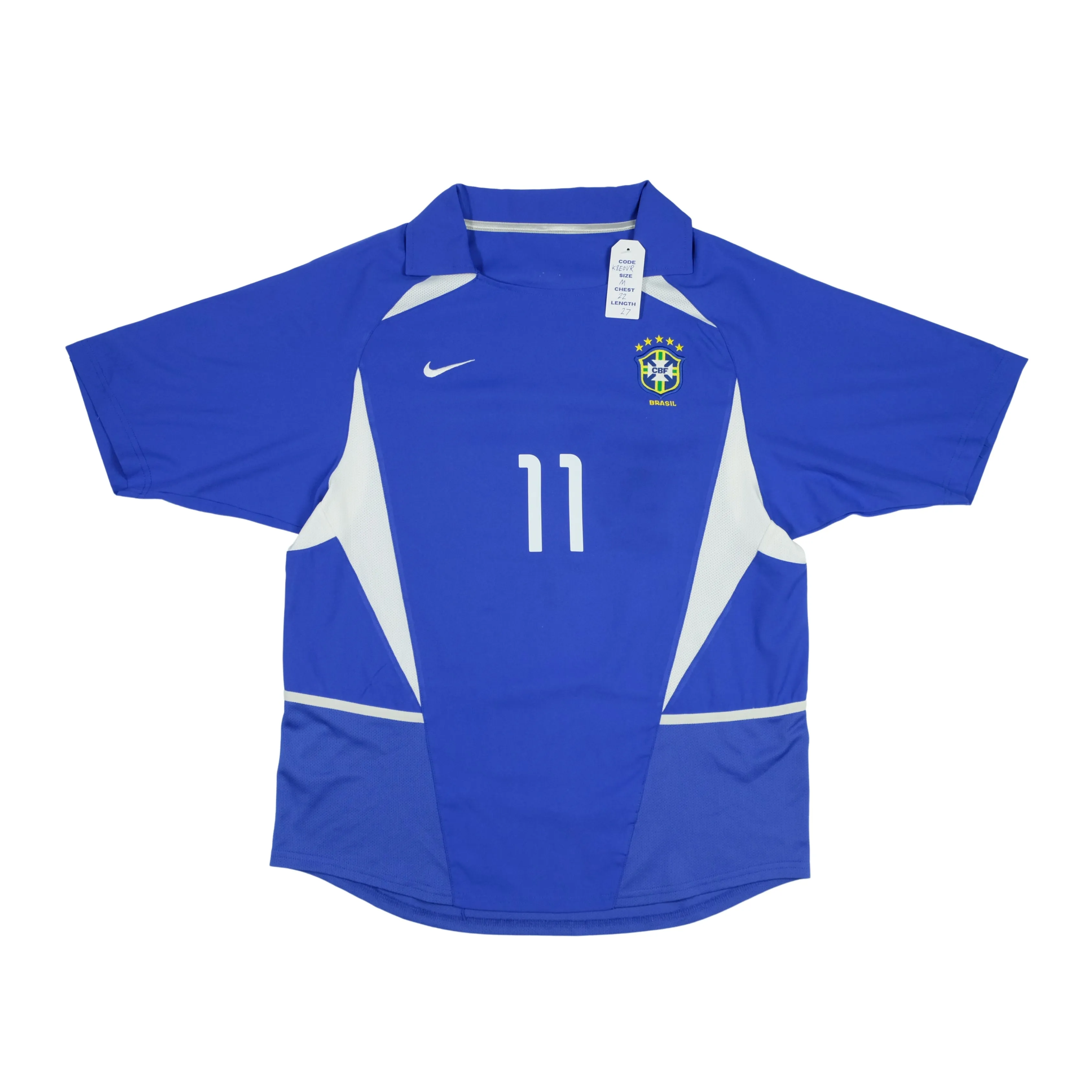 Brazil Ronaldinho 11 Nike Away Football Shirt 2002 Medium