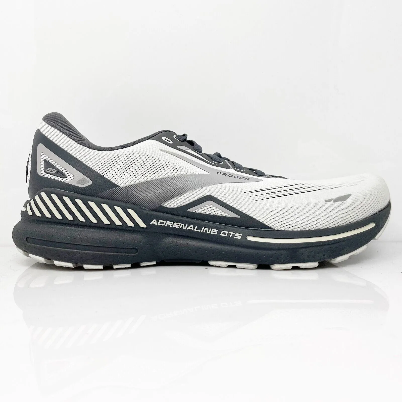 Brooks Mens Adrenaline GTS 23 1103911D065 White Running Shoes Sneakers Size 11 D