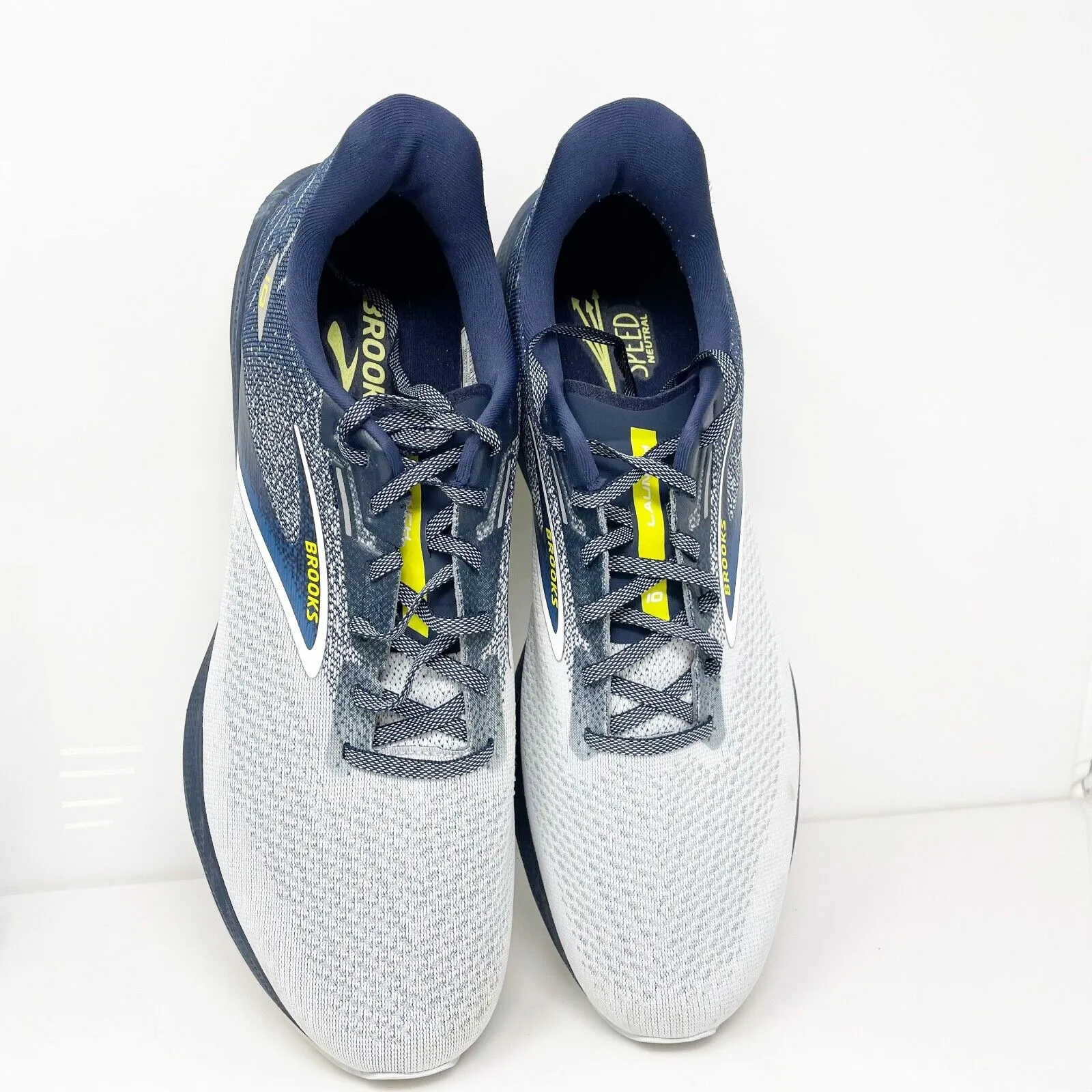 Brooks Mens Launch 10 1104091D009 White Running Shoes Sneakers Size 14 D