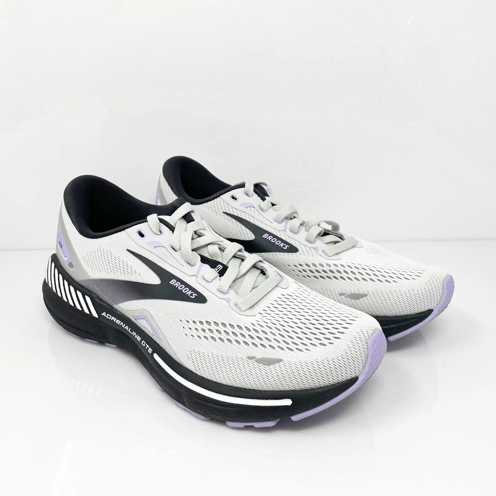 Brooks Womens Adrenaline GTS 23 1203811B039 White Running Shoes Sneakers Sz 7.5B