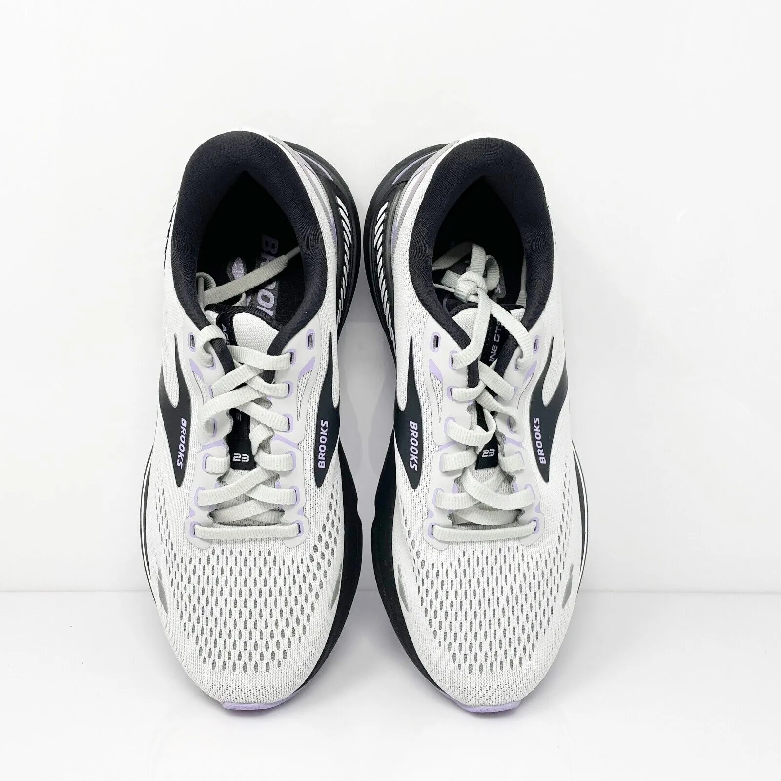 Brooks Womens Adrenaline GTS 23 1203811B039 White Running Shoes Sneakers Sz 7.5B