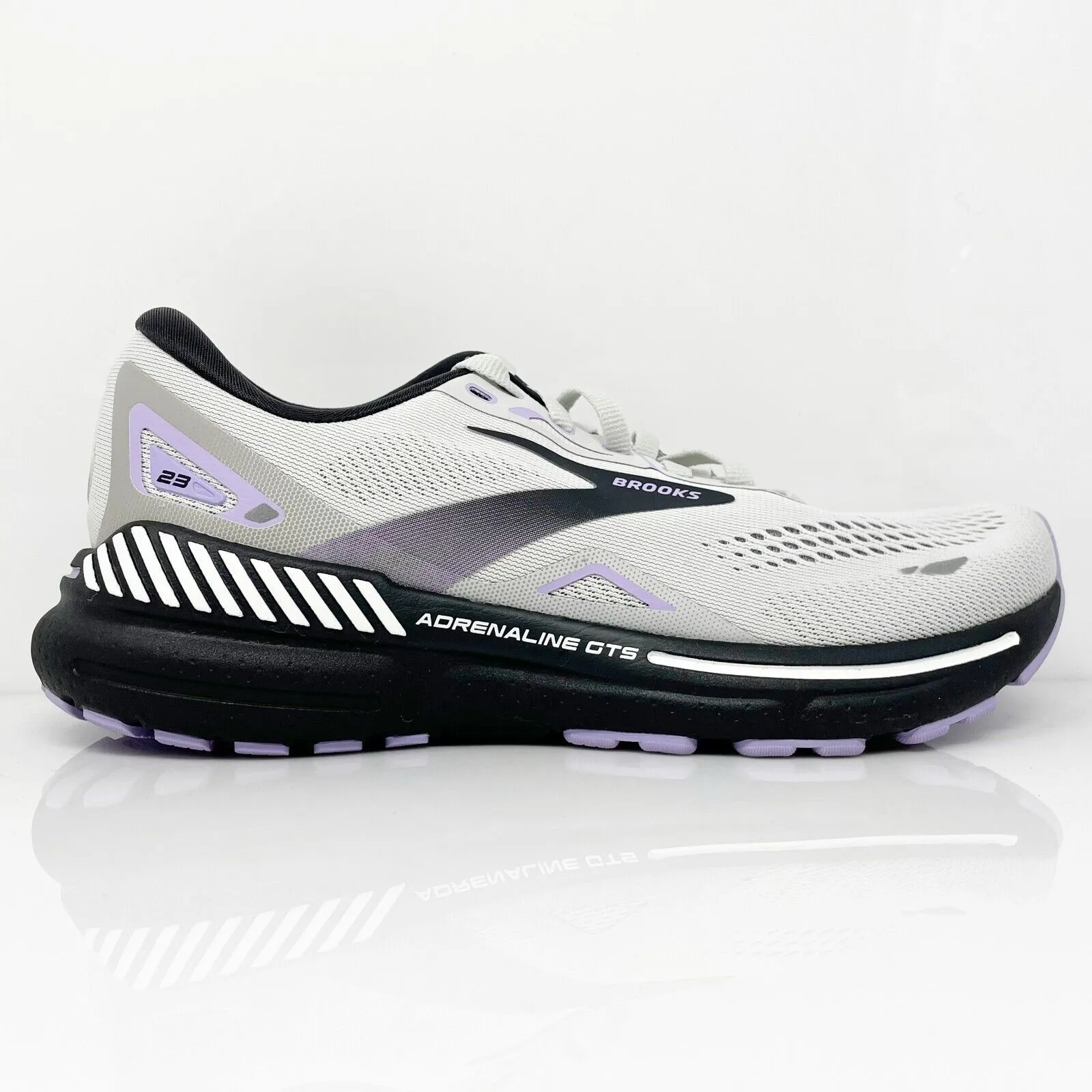 Brooks Womens Adrenaline GTS 23 1203811B039 White Running Shoes Sneakers Sz 7.5B