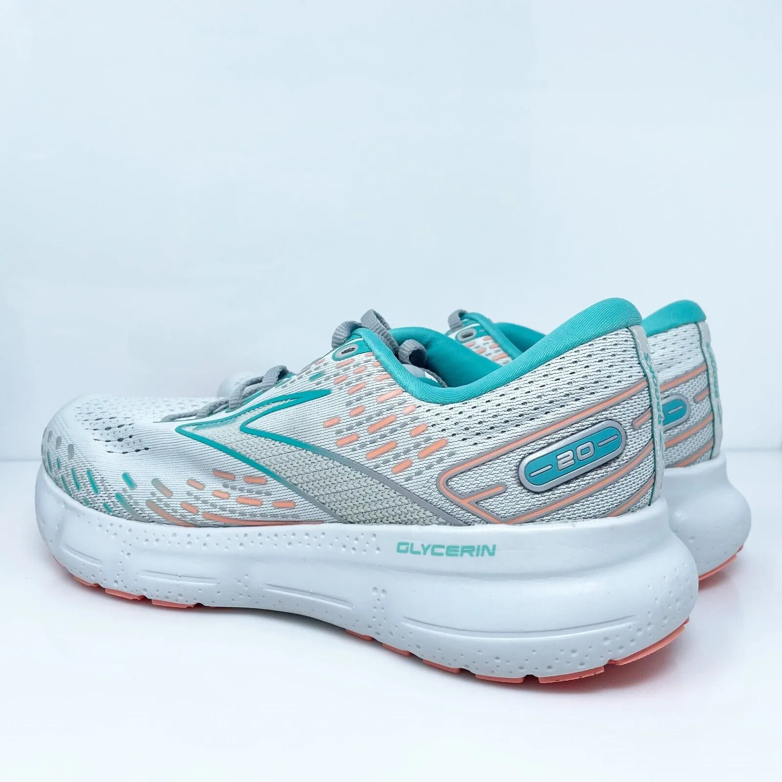Brooks Womens Glycerin 20 1203691D061 Gray Running Shoes Sneakers Size 10 D