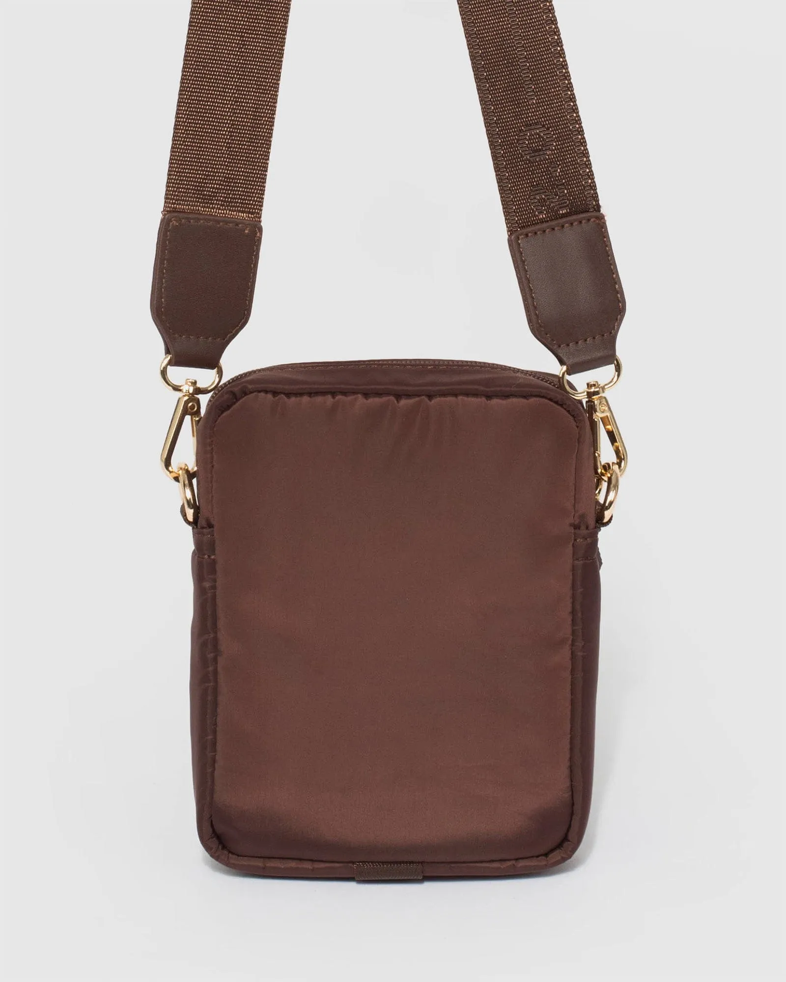 Brown Emma Lock Crossbody Bag