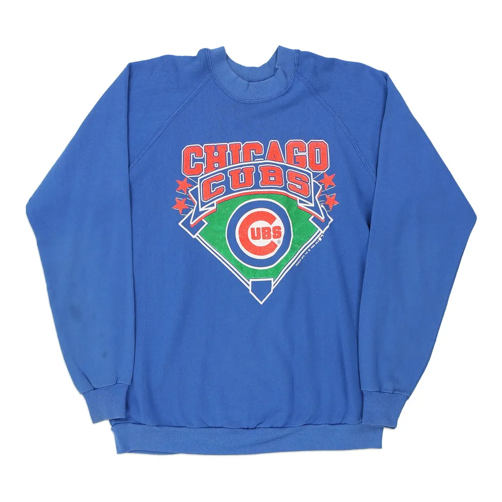 Buffalo, NY 1988 Chicago Cubs Trench MLB Sweatshirt - XL Blue Cotton Blend