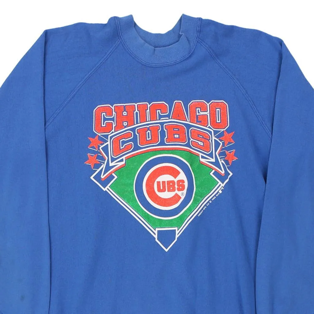 Buffalo, NY 1988 Chicago Cubs Trench MLB Sweatshirt - XL Blue Cotton Blend