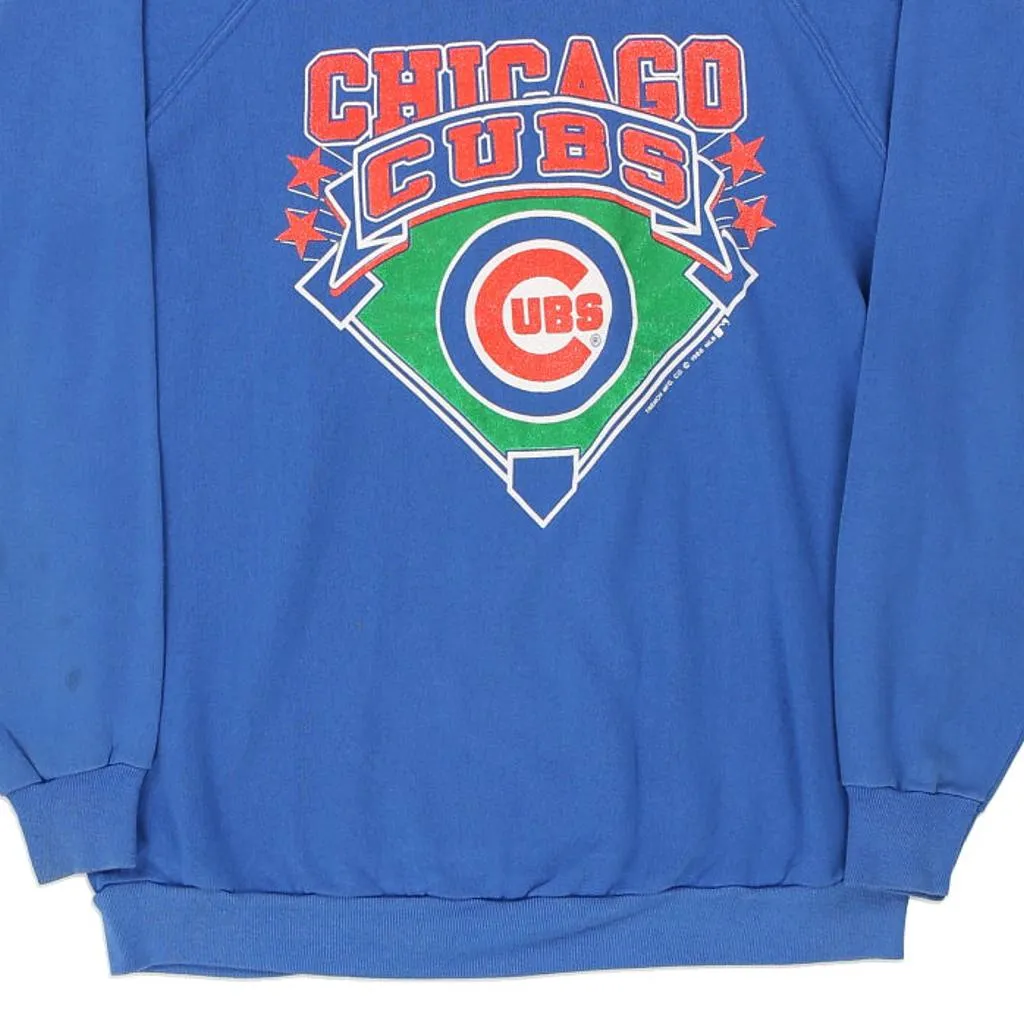 Buffalo, NY 1988 Chicago Cubs Trench MLB Sweatshirt - XL Blue Cotton Blend