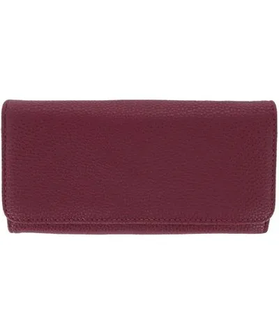 Buxton Women's Solid Colored Vegan Leather Bianca Clutch Wallet