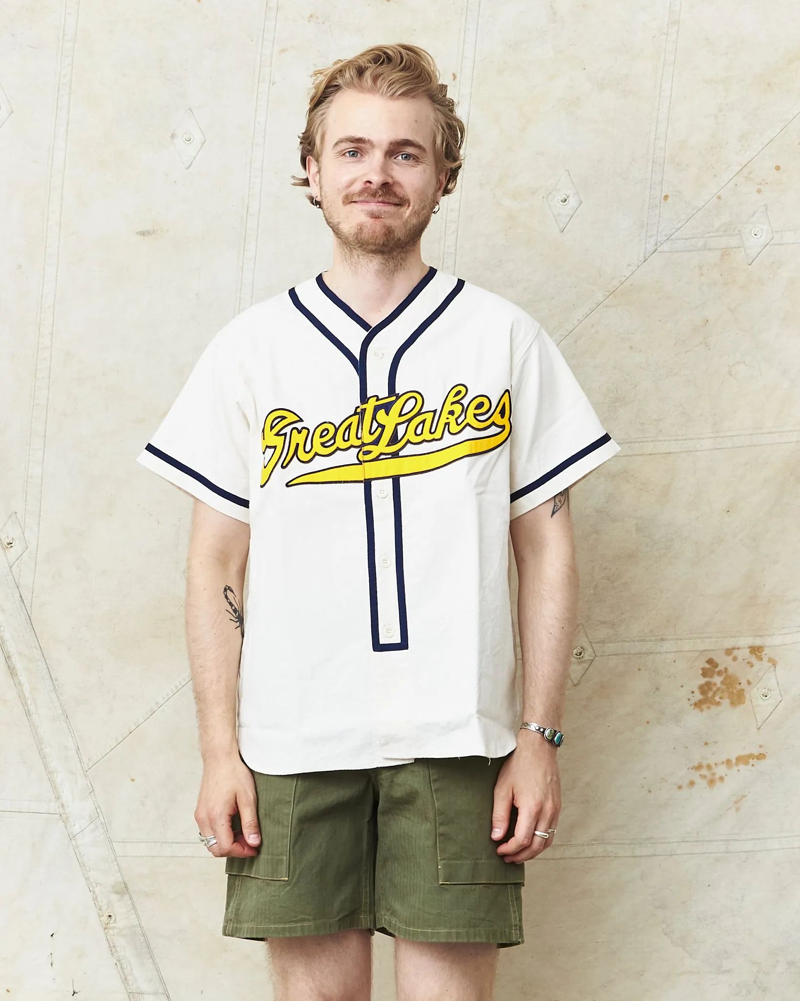 Buzz Rickson's Baseball Shirt Great Lakes Off-white BR39269