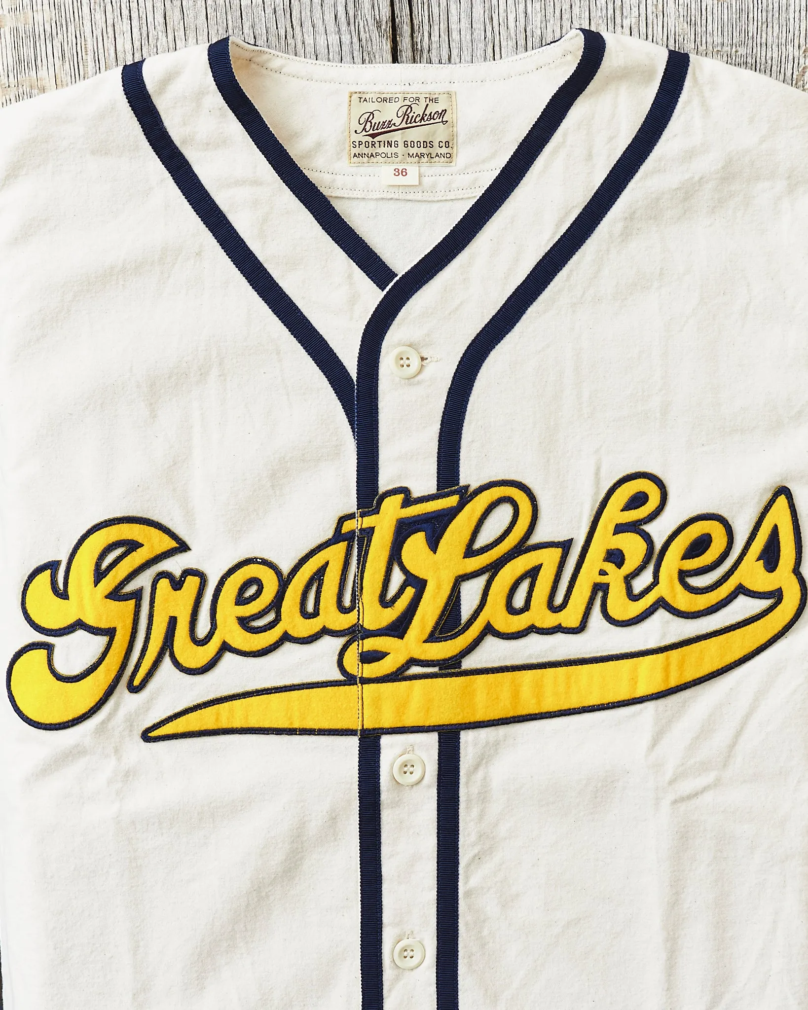 Buzz Rickson's Baseball Shirt Great Lakes Off-white BR39269