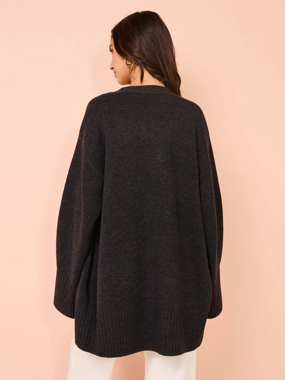 Camilla and Marc Romeo Logo Cardigan in Charcoal