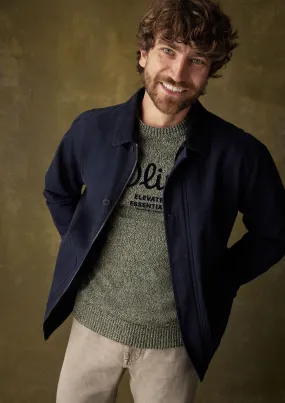 Canvas jacket with a corduroy collar