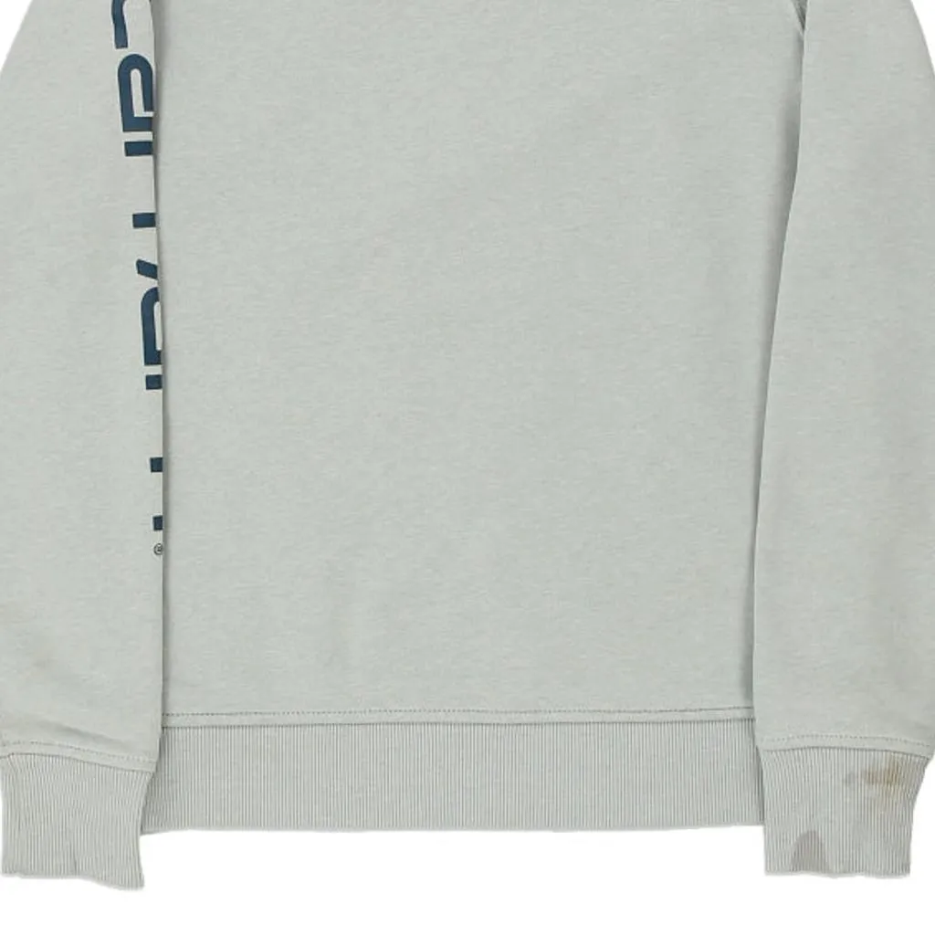 Carhartt Spellout Hoodie - Small Green Cotton Blend