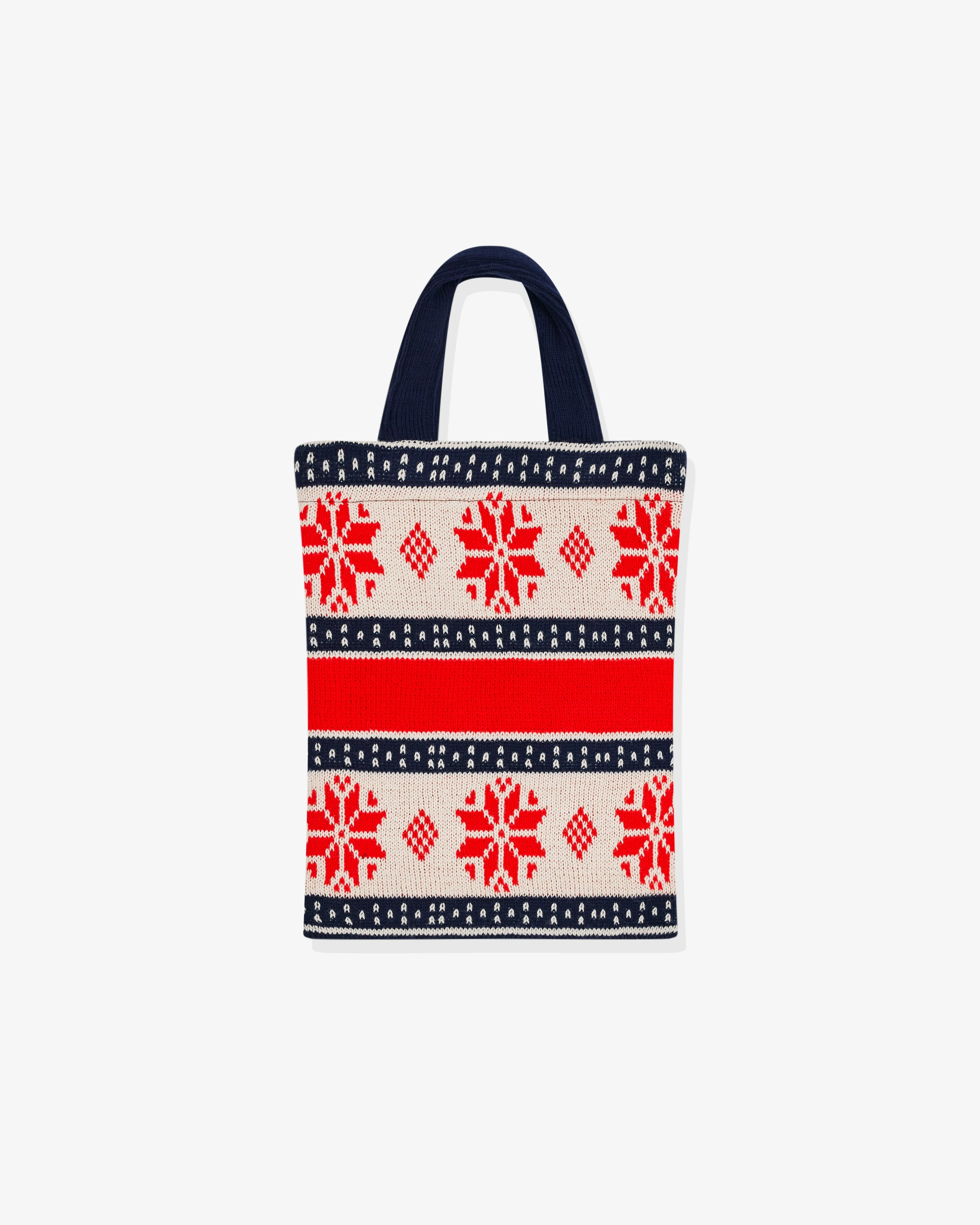 CDG Shirt  Strong Will Jacquard Knitted Tote Bag Navy 