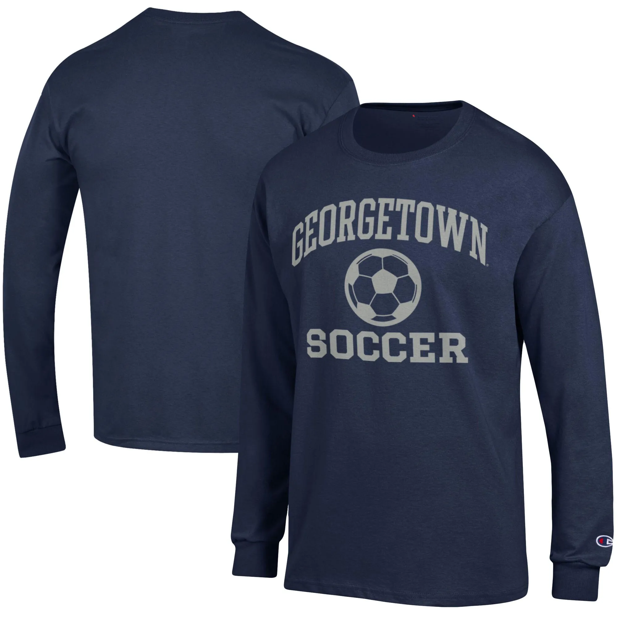 Champion Georgetown Hoyas Navy Soccer Icon Long Sleeve T-Shirt