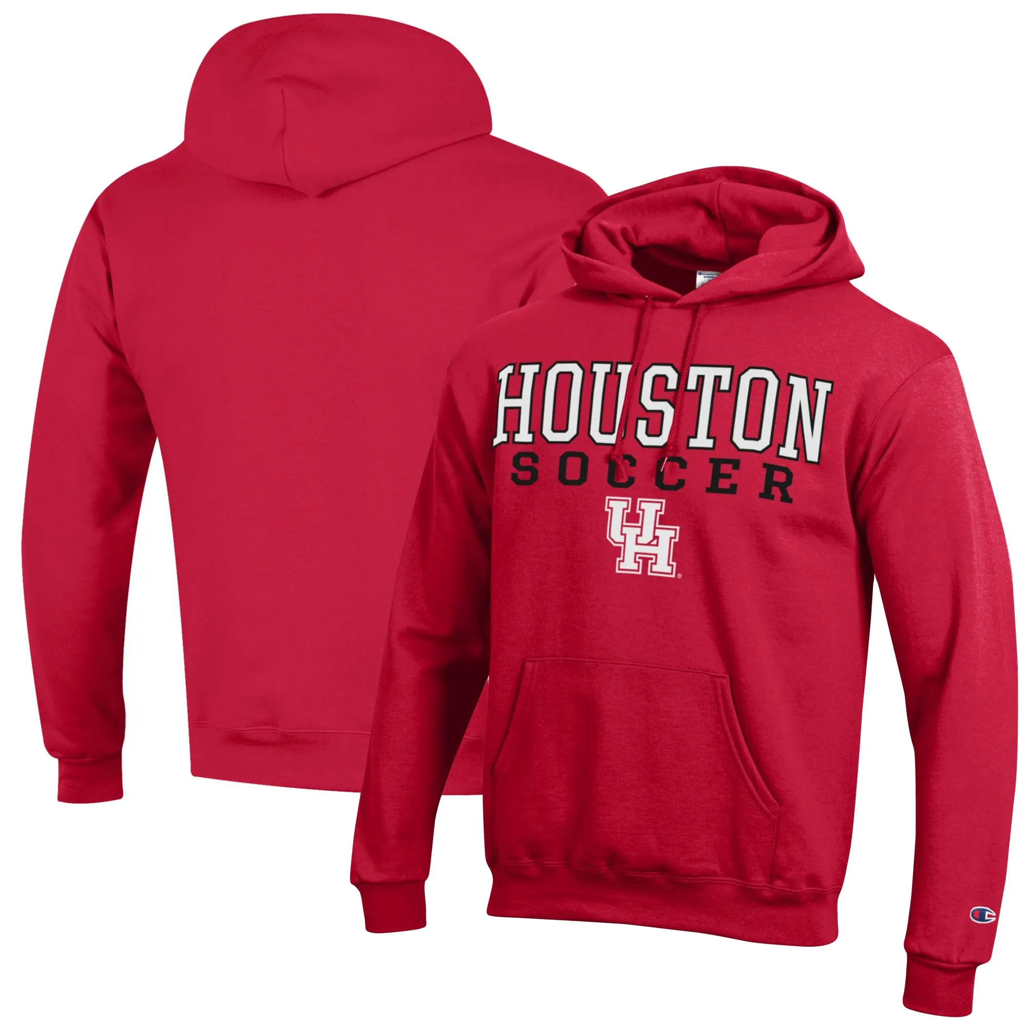 Champion Houston Cougars Red Soccer Stack Logo Powerblend Pullover Hoodie