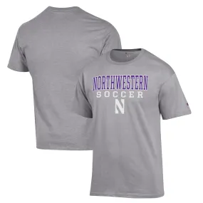 Champion Northwestern Wildcats Gray Soccer Stack Logo T-Shirt