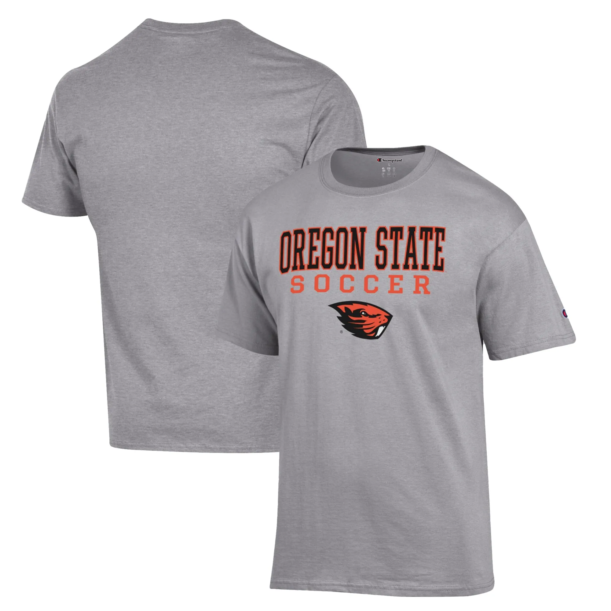 Champion Oregon State Beavers Gray Soccer Stack Logo T-Shirt