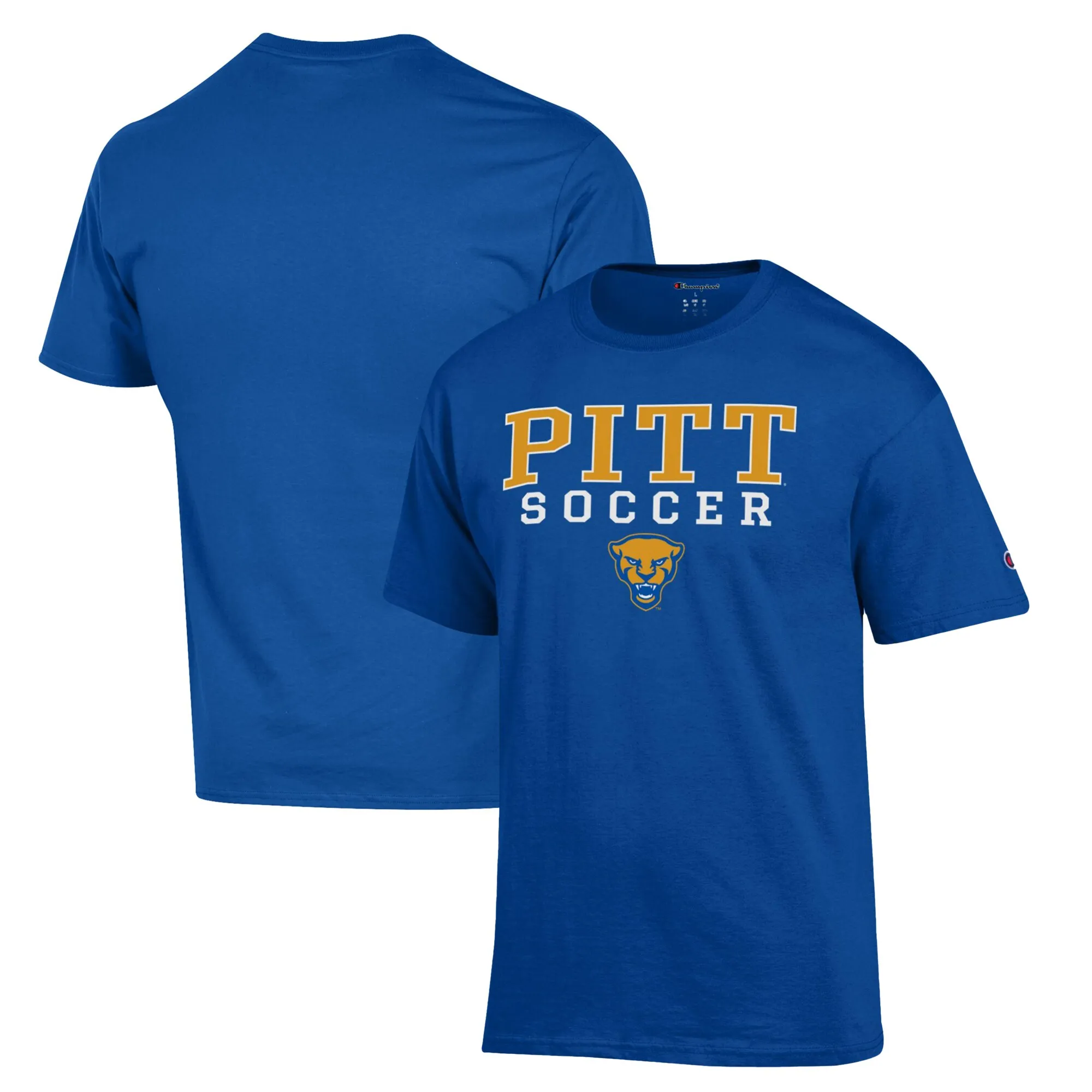 Champion Pitt Panthers Royal Soccer Stack Logo T-Shirt