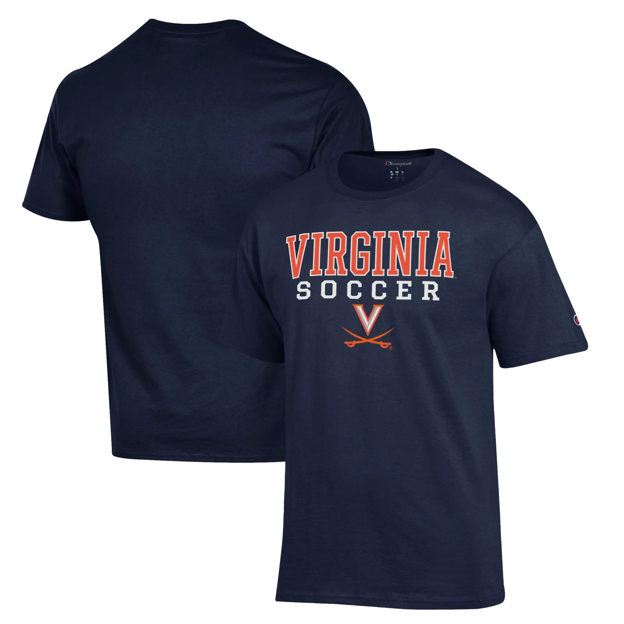 Champion Virginia Cavaliers Navy Soccer Stack Logo T-Shirt