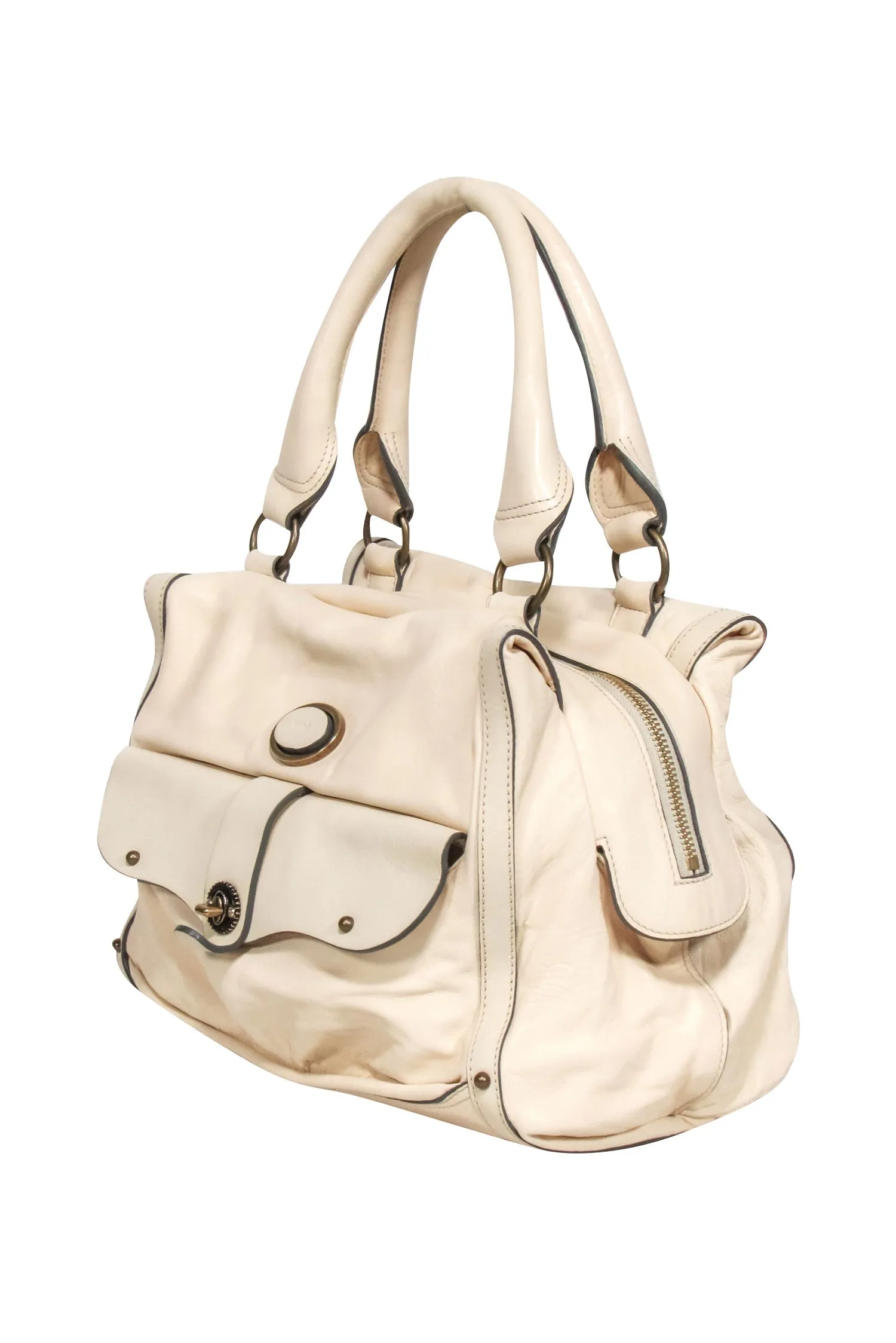 Chloe - Ivory Leather Large Shoulder Bag