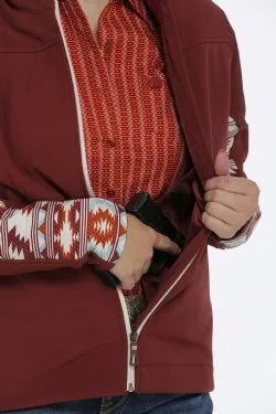 CINCH WOMEN'S CONCEALED CARRY BONDED JACKET - BURGUNDY