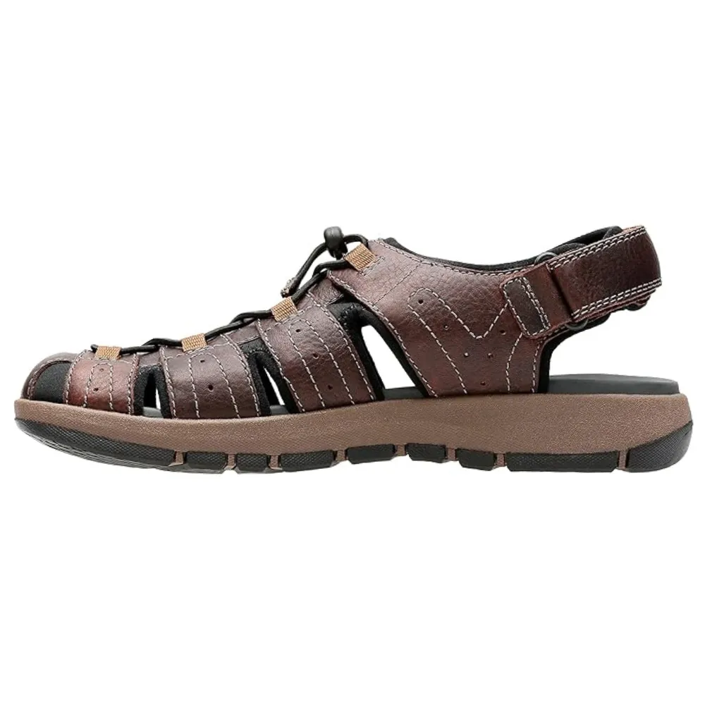 Clarks Brixby Cove Dark Brown Leather Sandal (Men's)