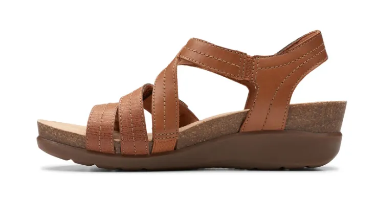 CLARKS CALENNE CLARA TAN LEATHER